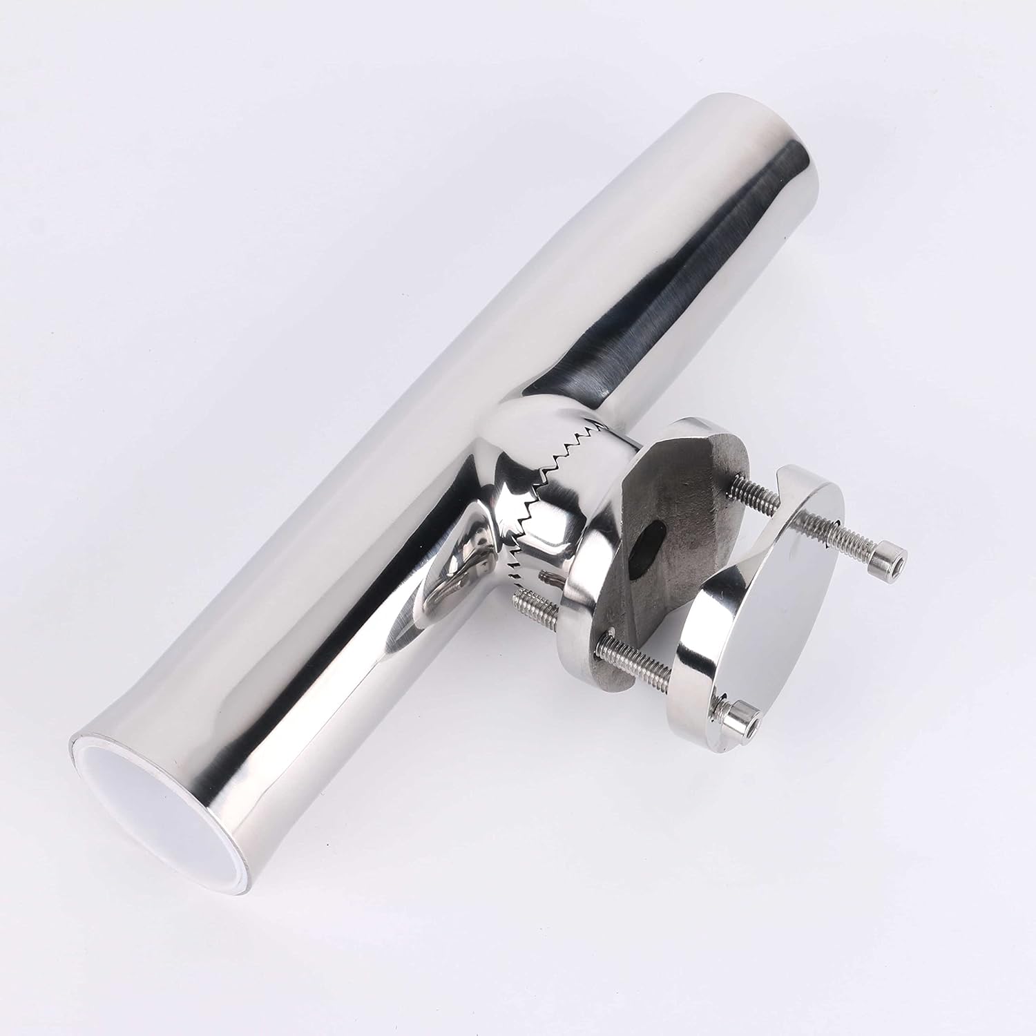 2PCS Stainless Tournament Style Clamp on Fishing Rod Holder for Rails 1-1/4" to 2"