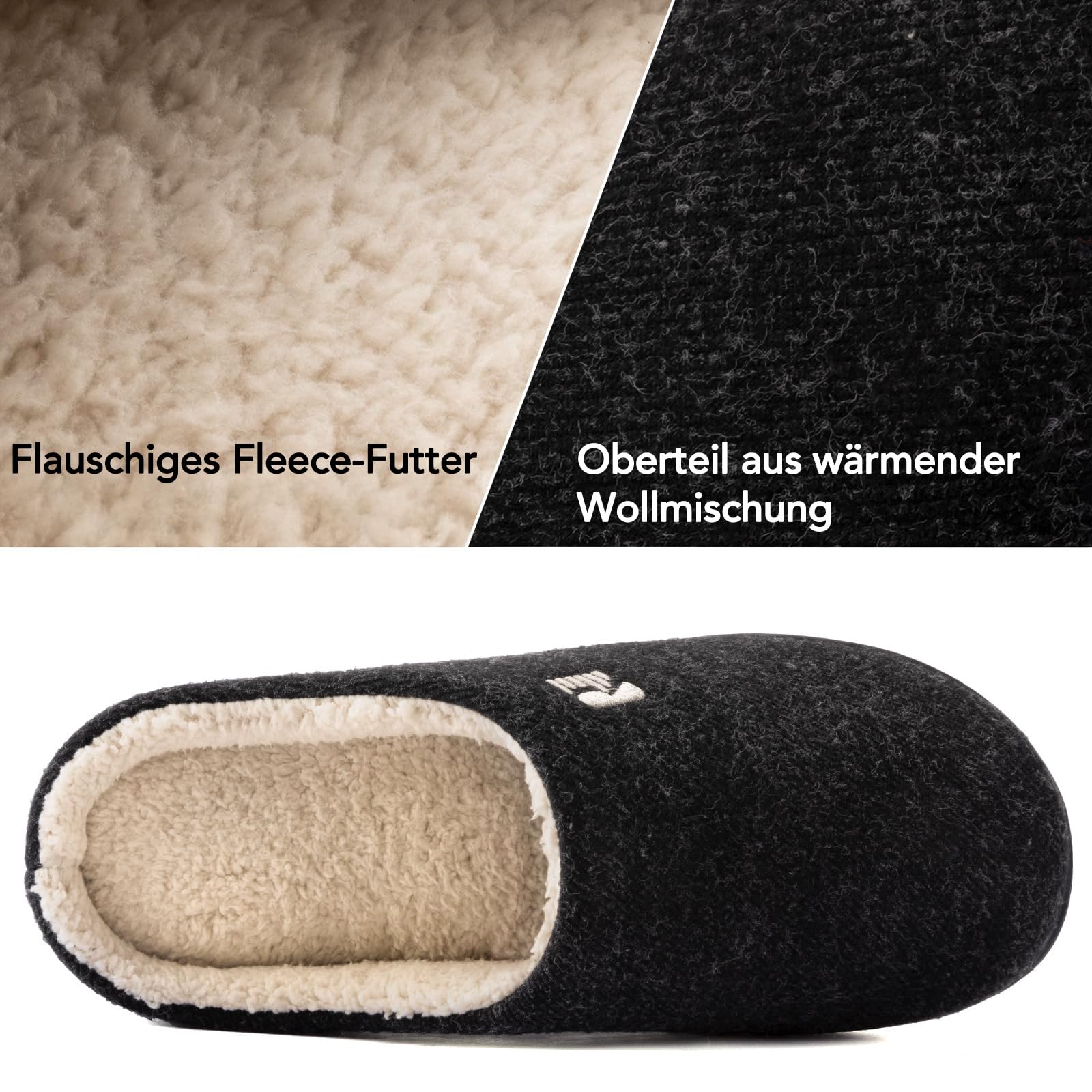 RockDove Herren Hausschuhe mit Sherpa-Futter und Memory-Schaum