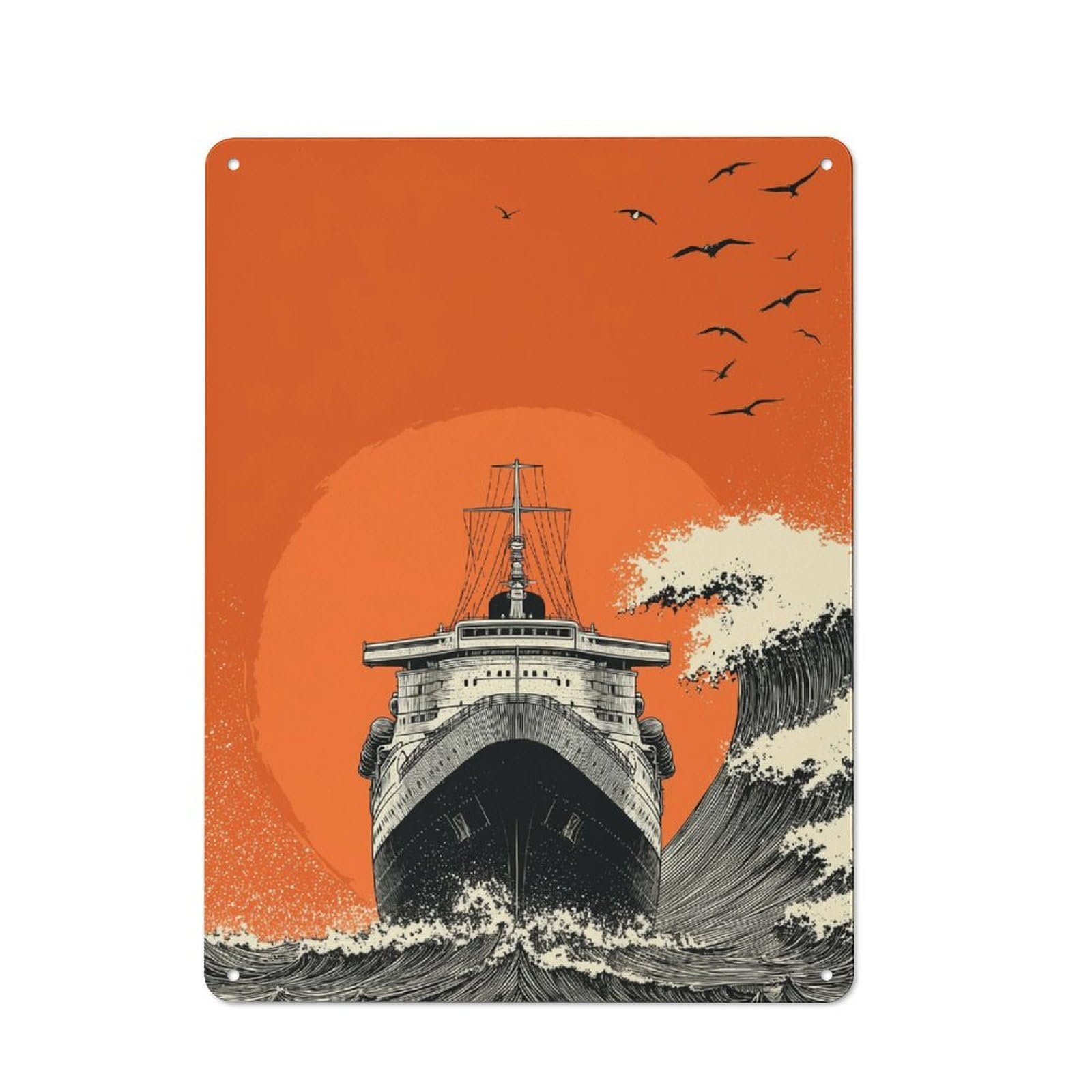 Junmoney Titanic's Voyage Vintage Tin Sign 40X30cm With For Man Cave Or Games Room, Suited To Wall Displays In Games Rooms And Man Caves