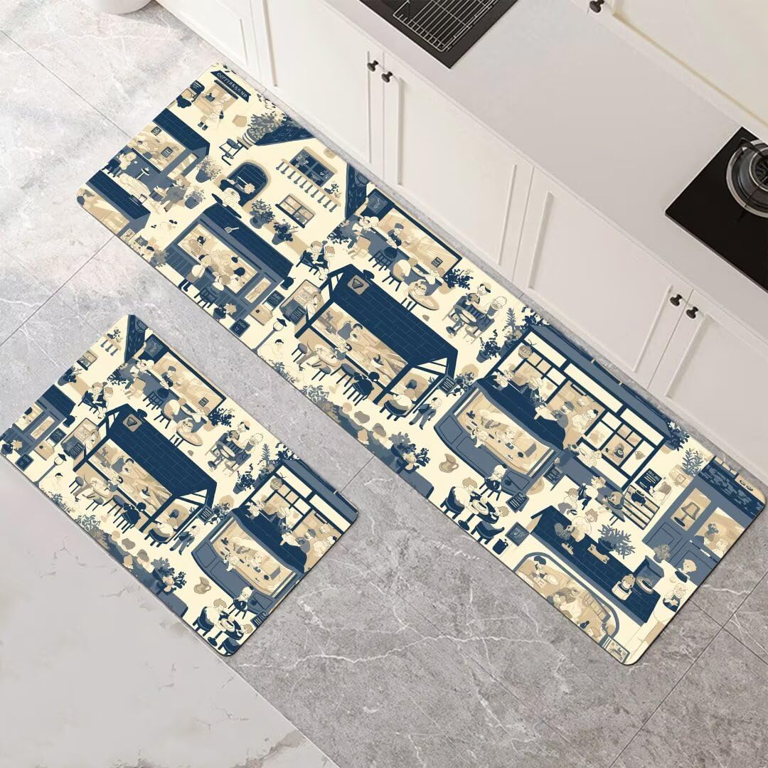 Alfombra baño secado rapido y cocina para pasillo comedor entrada o lavandería vintage