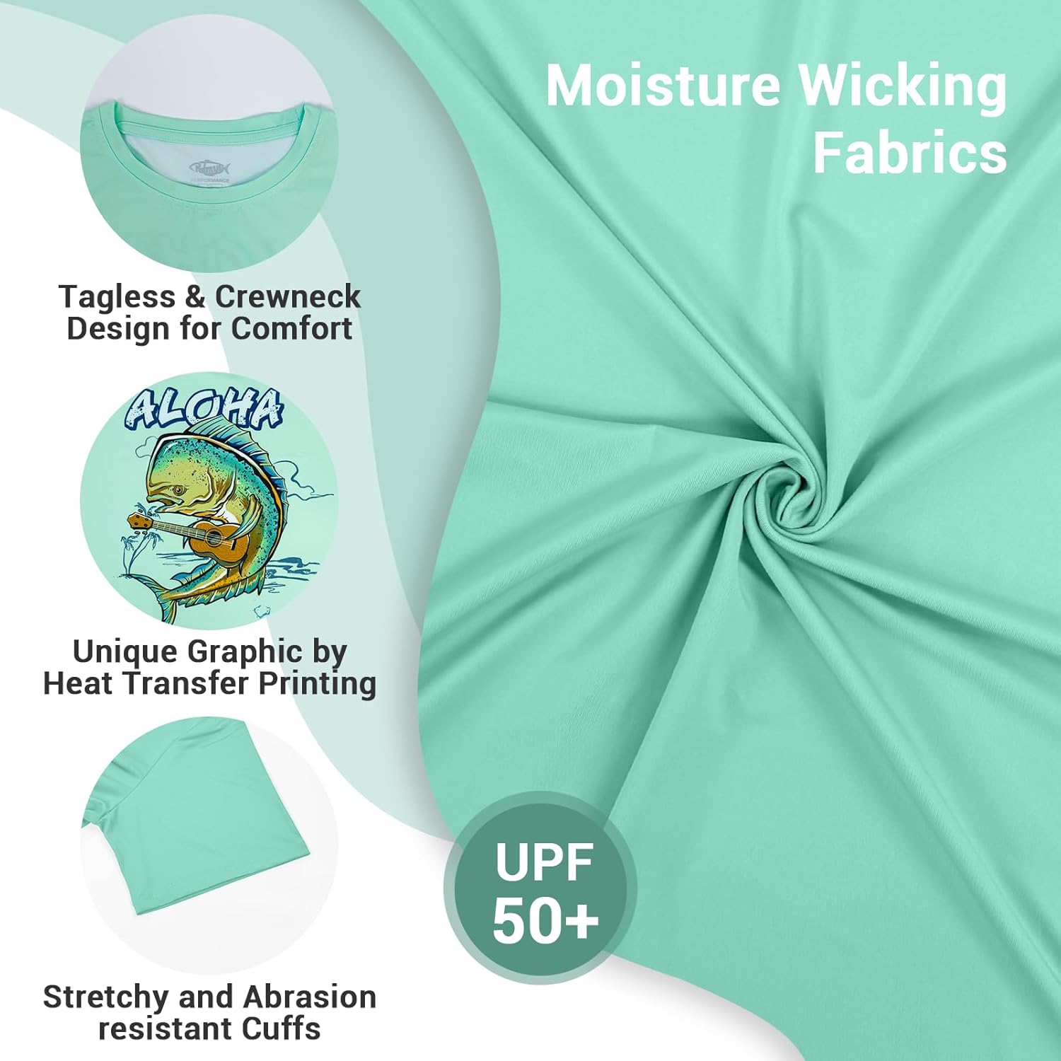 Palmyth Boys Fishing Shirt Short Sleeve UPF 50+ Youth T-Shirt Sun Protection Tee - Image 5