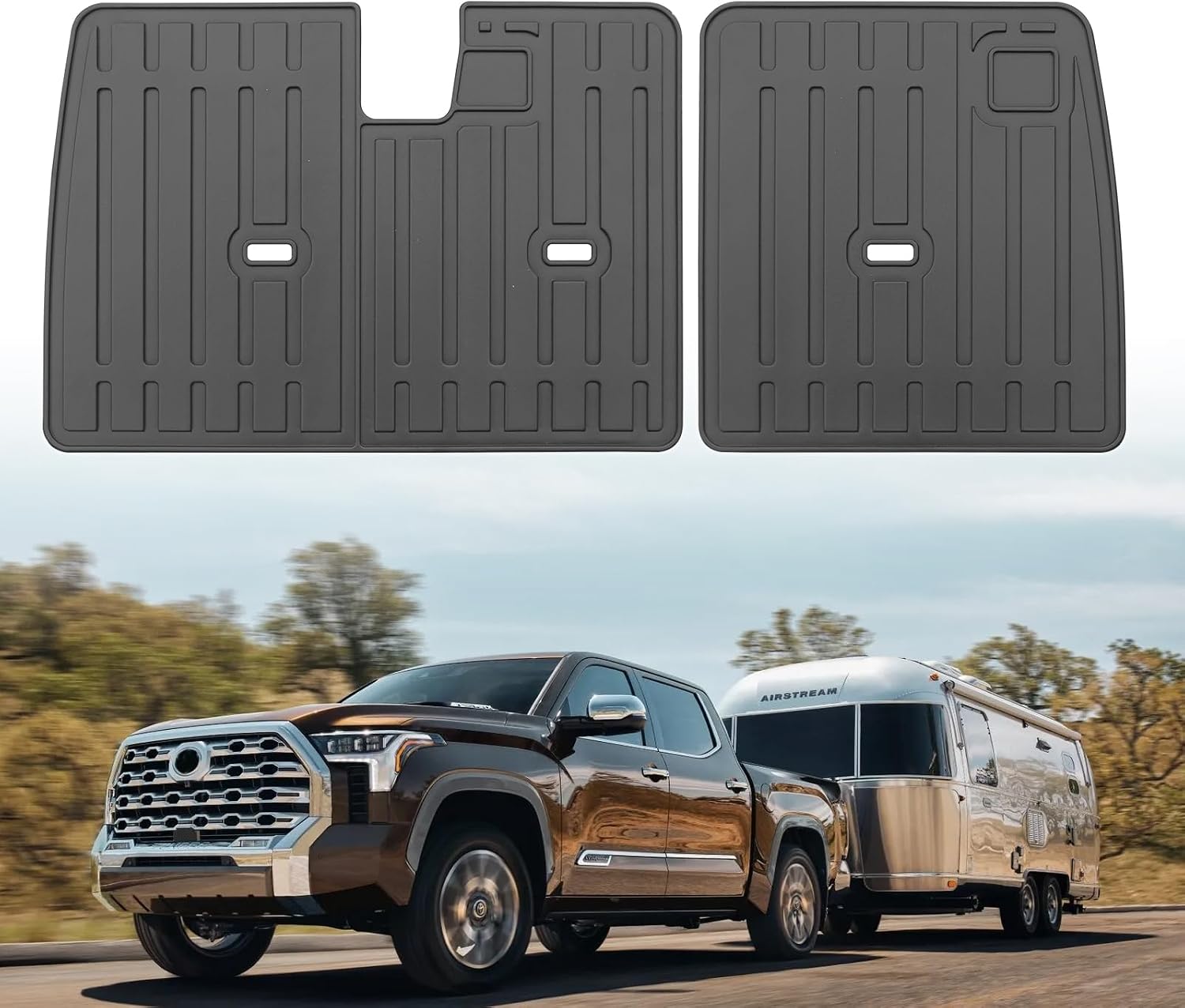 Custom for 2022-2026 Toyota Tundra CrewMax Rear Seat Backrest Mats All Weather TPE Protection Mat Accessories (for 2022-2026 Toyota Tundra CrewMax Accessories)