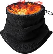 Andeor Neck Warmer, Winter Neck Guard for Men, Featuring 360° Warmth, Soft touch, and Adjustable Cord, Additional Larger Sizes, Fleece Lining, Thick, Windproof, Warm, Soft, Stretchy, Versatile,