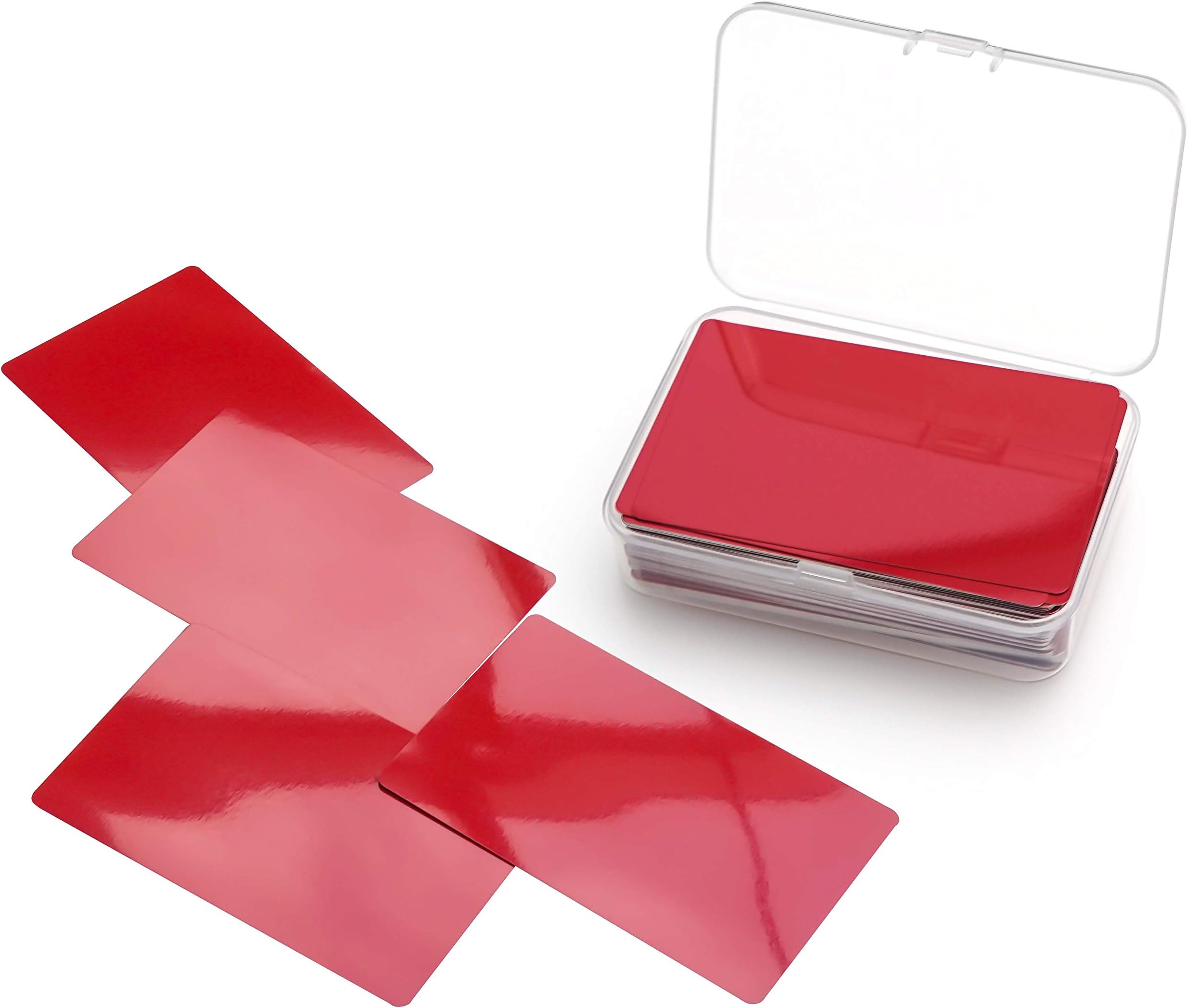 RXBC2011 100 Blank Metal Business Cards Laser Engraving Aluminum red