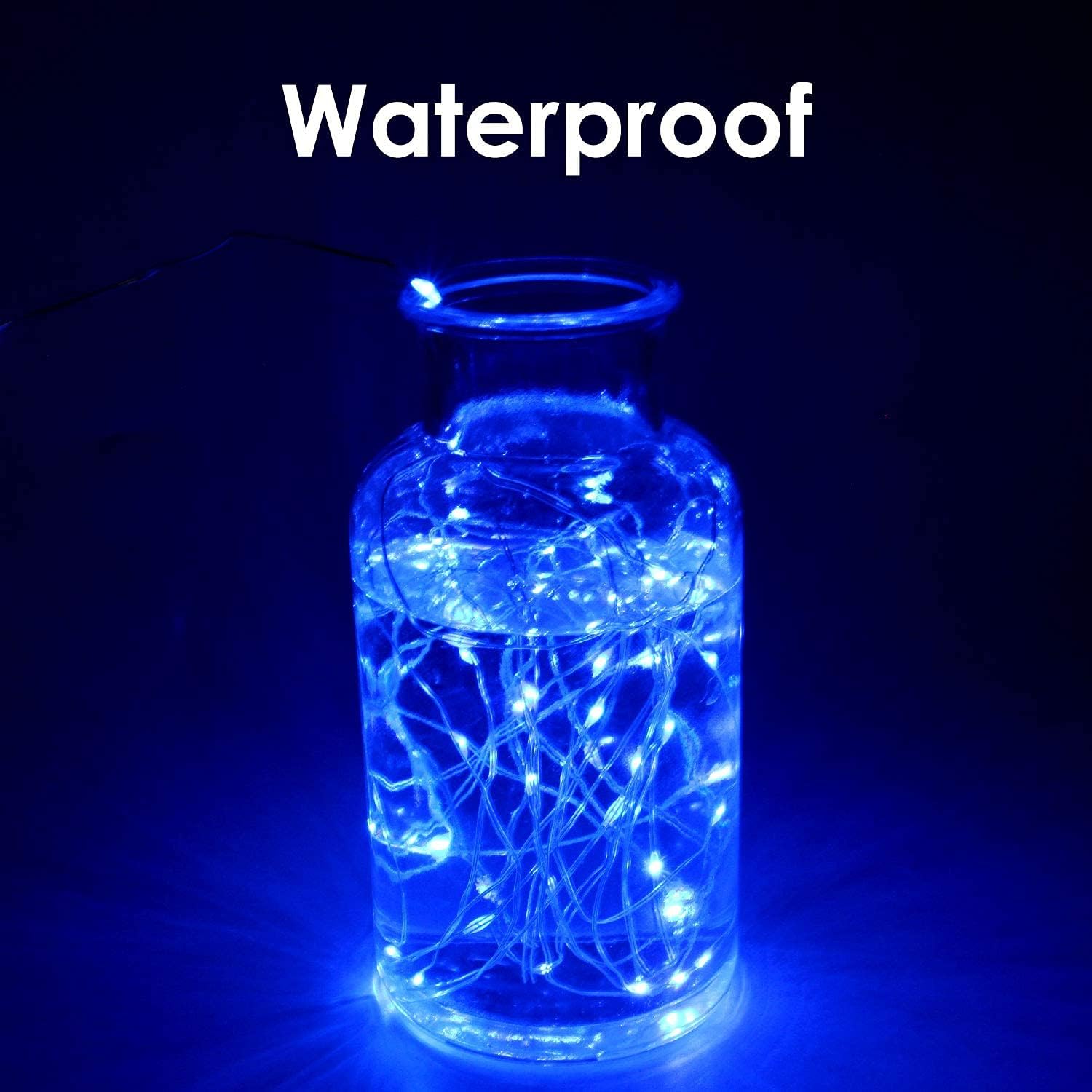 SANJICHA Blue Outdoor Solar String Lights, 2-Pack Each 72FT 200LED Super Bright Solar Lights Outdoor, Waterproof Copper Wire 8 Modes Solar Fairy Lights for Garden Patio Tree Party Wedding (Blue) - - 