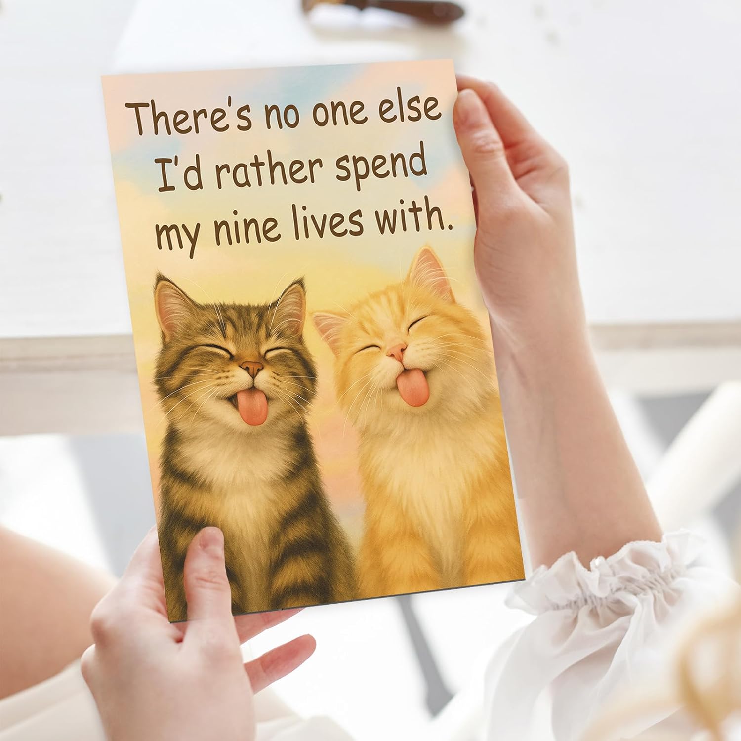 Funny Valentine’s Day and Anniversary Card Gift for Women Men – Cute Cat-Themed Romantic Love Card for Couples, Husband, Wife, Boyfriend, or Girlfriend, Him Her - Image 4