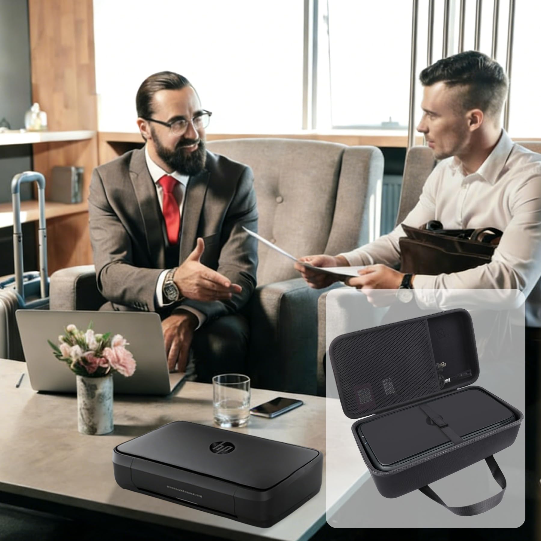 Khanka Hart Tasche Schutzhülle für HP Officejet 250 mobiler Multifunktionsdrucker Etui Case. (nur Tasche)
