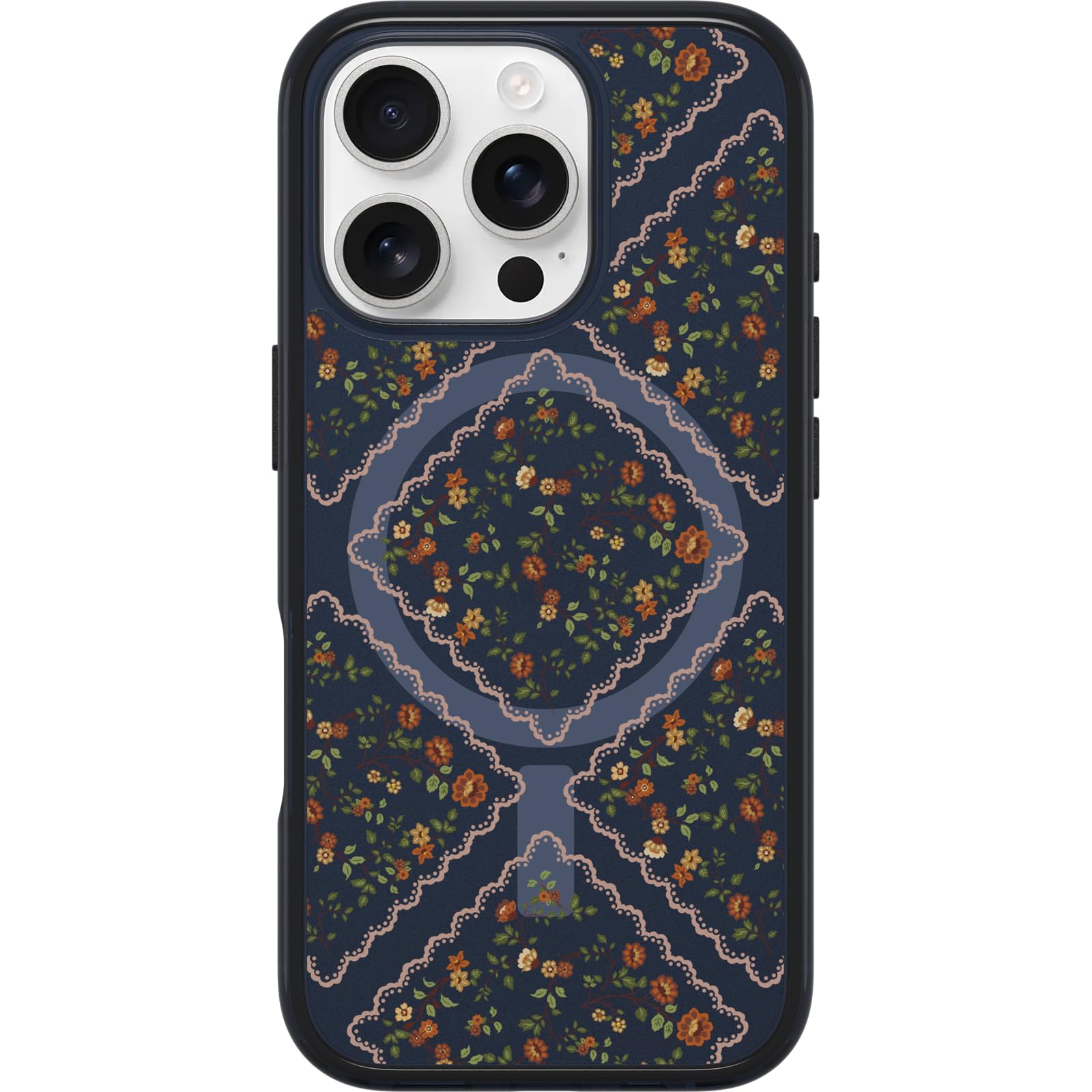 OtterBox iPhone 16 Pro Symmetry Series Clear Case - Floral Romance Blue