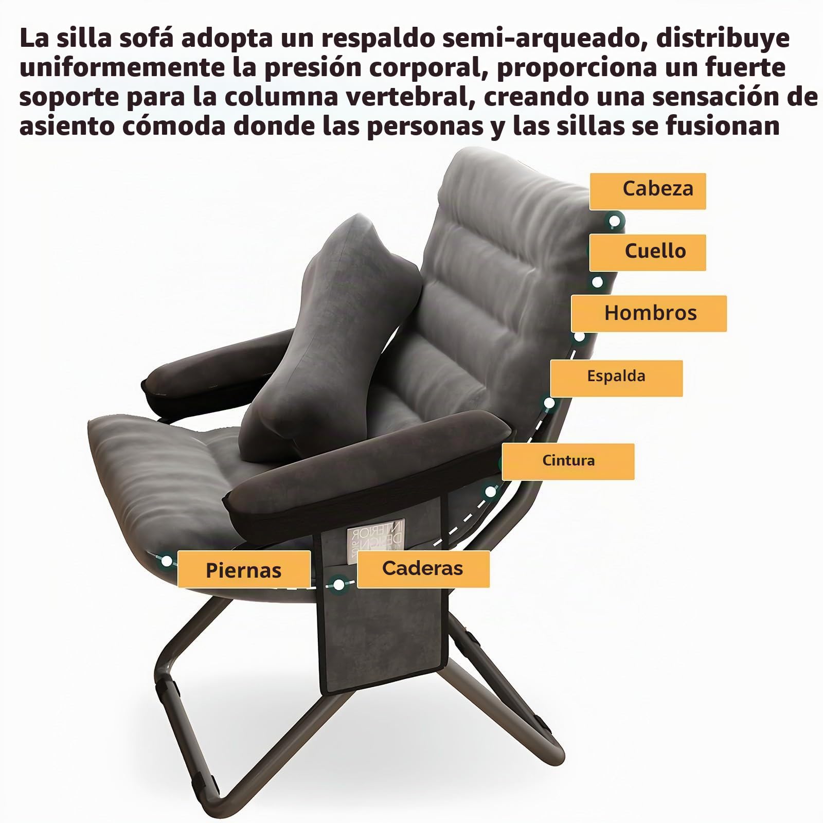 Sillón Relax Reclinable Para Dormitorio y Sala De Estar - Butaca de Lectura Portátil - Folding Chairs B1