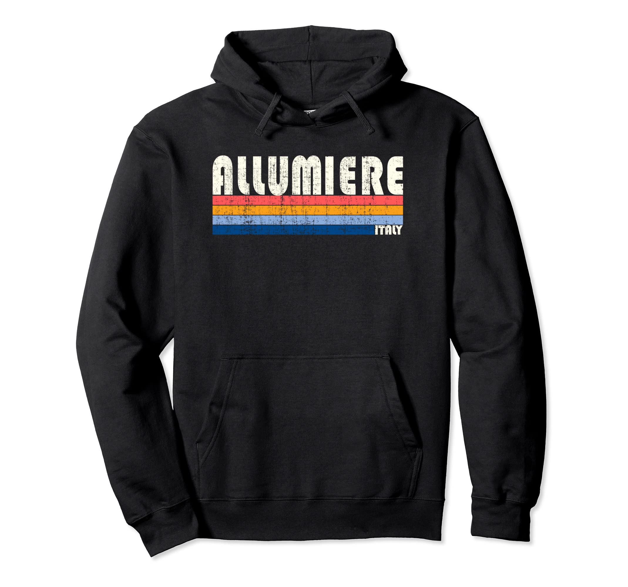 Retro Vintage 70s 80s Style Allumiere, Italy Pullover Hoodie