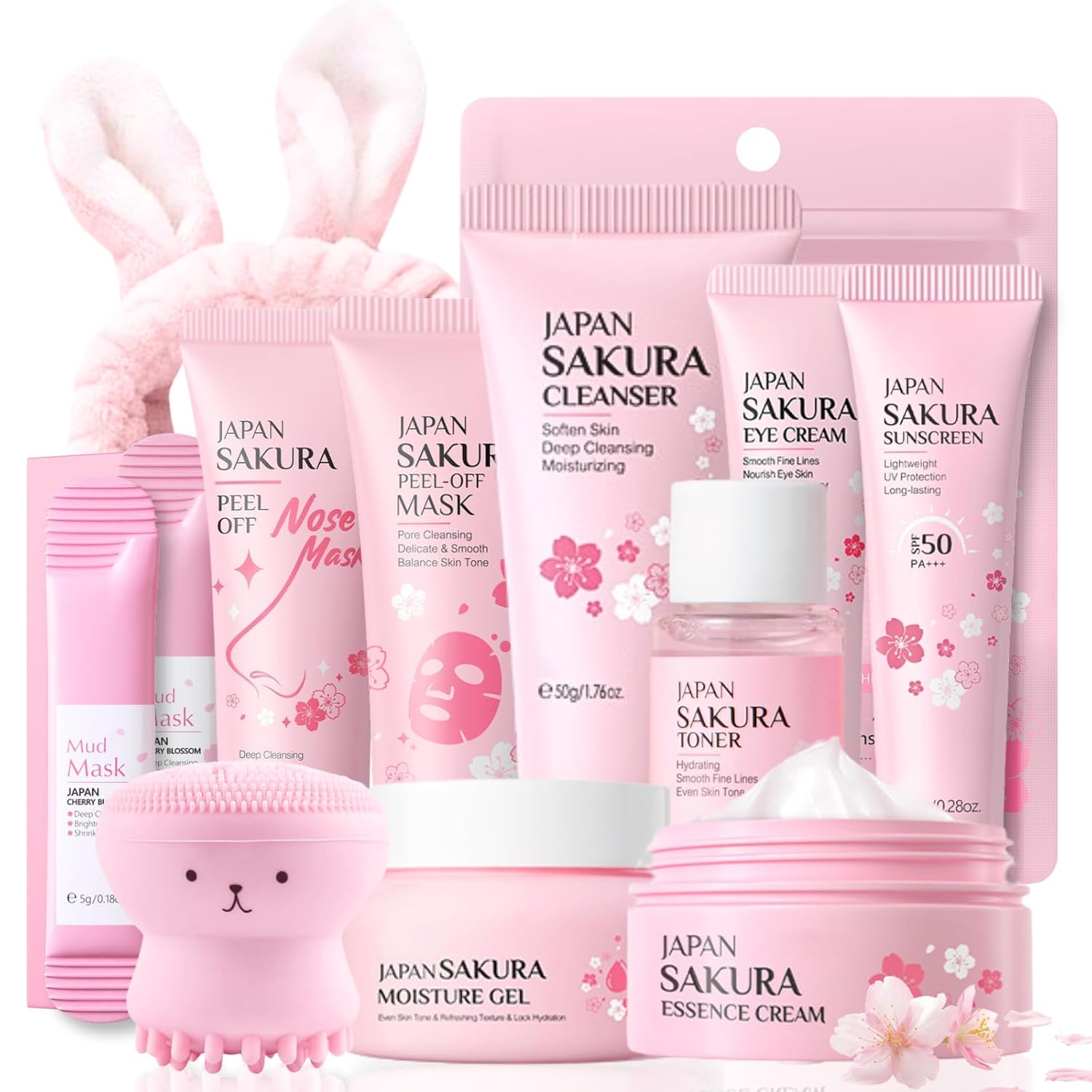 Skincare Kit Sakura Teen Girls Gifts – Skin Care Set Travel Size Toiletries – Sakura Skin Care for Teens 10-12 Hydrating – Teen Facial Kit Gift Set for Women with Bunny Headband(11PCS) Skincare Kit Sakura Teen Girls Gifts – Skin Care Set Travel Size Toiletries – Sakura Skin Care for Teens 10-12 Hydrating – Teen Facial Kit Gift Set for Women with Bunny Headband(11PCS)
