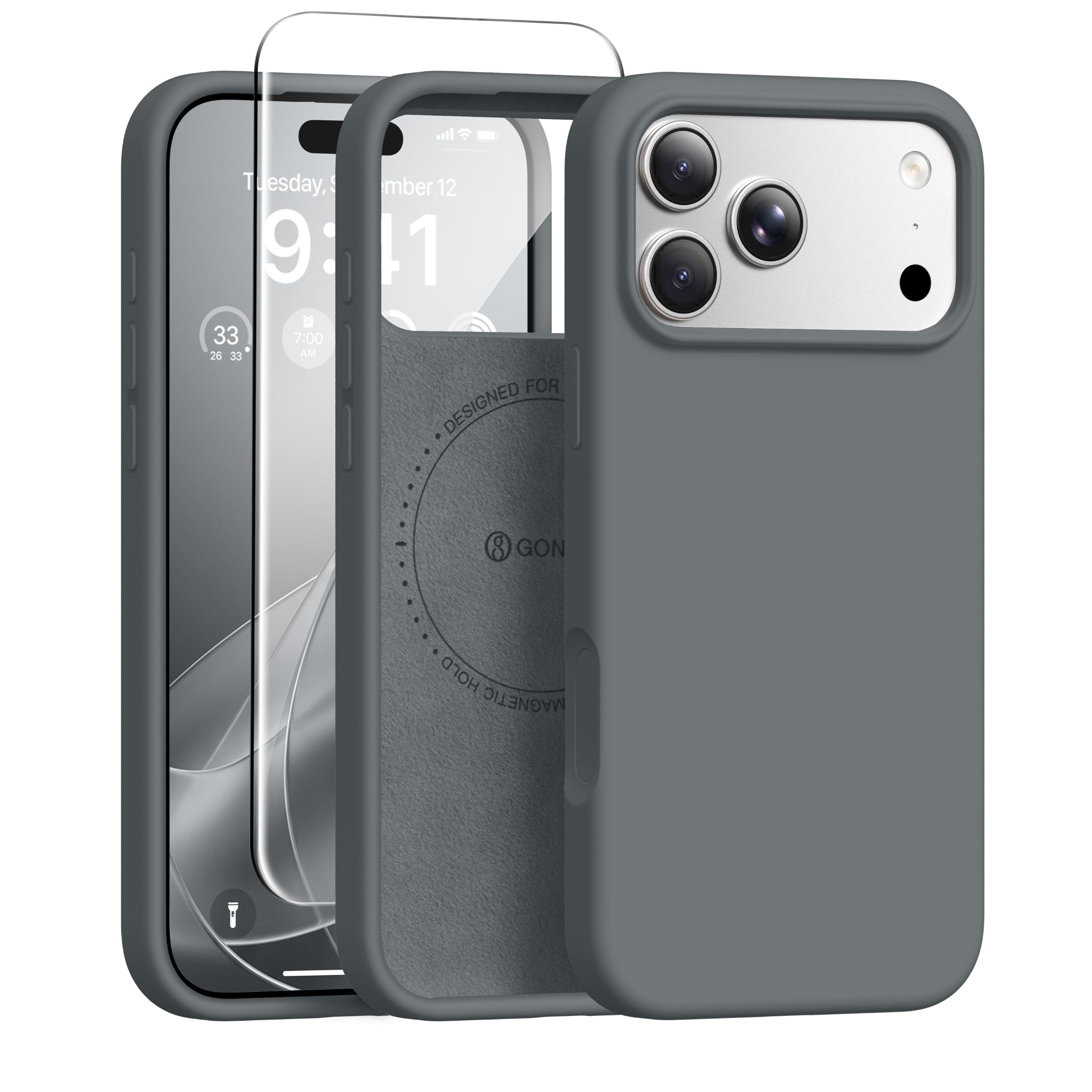GONEZ for iPhone 18 Pro Max Case/iPhone 17 Pro Max Case, Dark Grey