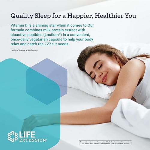 Miniatura 6 de Life Extension Péptidos de leche bioactivos, promueve la relajación y el sueño saludable, sin gluten, sin OMG, 30 cápsulas vegetarianas (paquete de