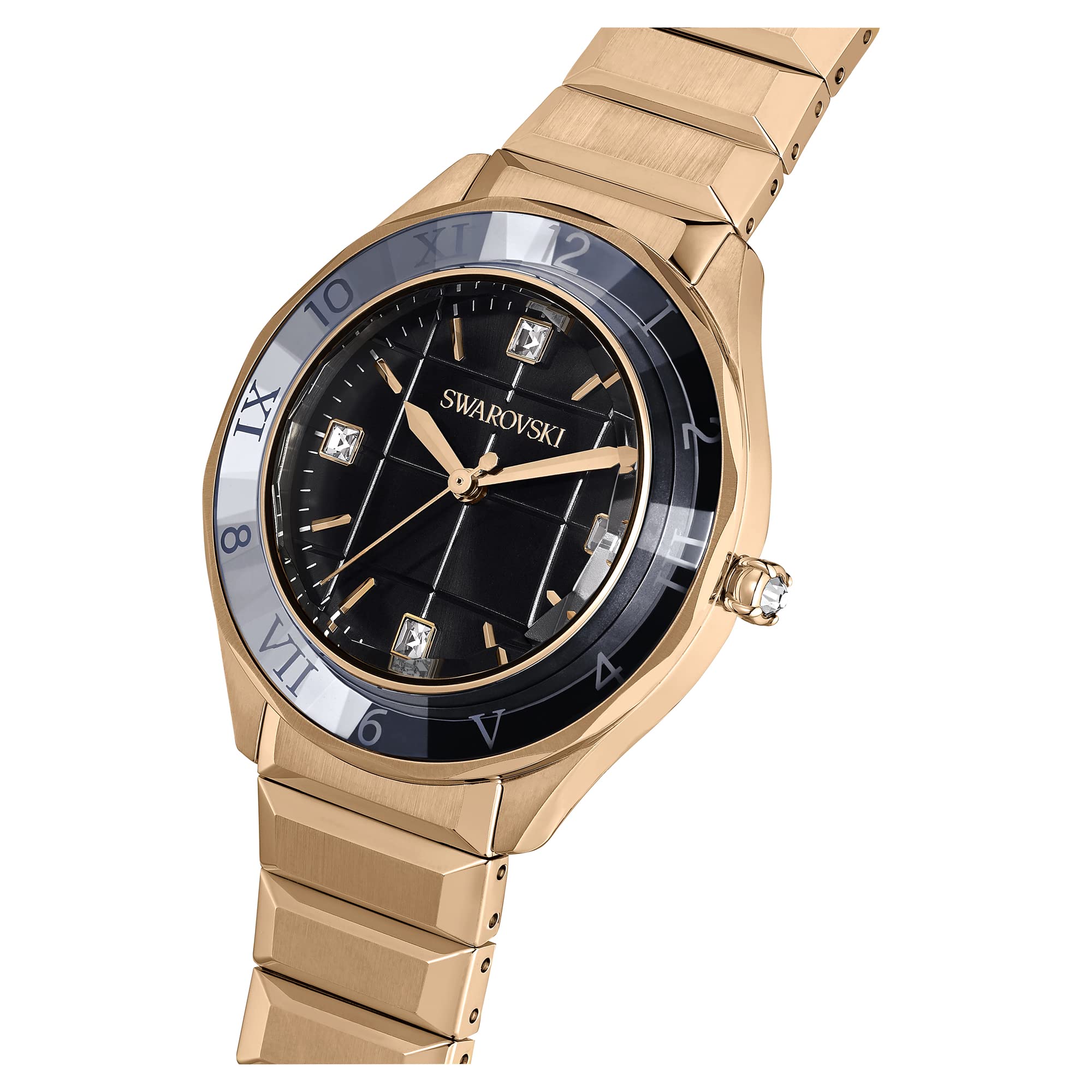 Swarovski Zegarek 37mm, Swiss Made, Metalowa bransoleta, W odcieniu srebra, Stal szlachetna