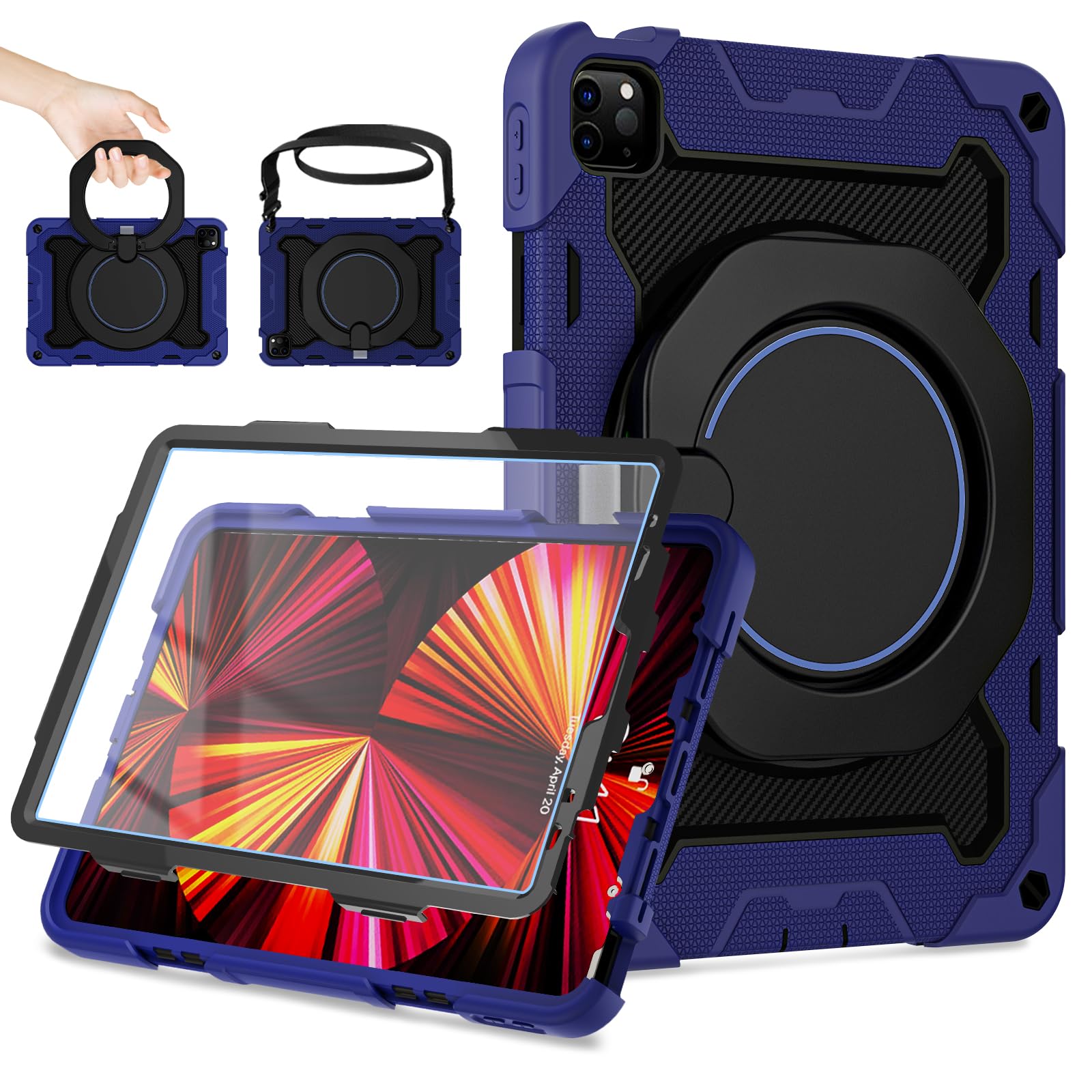 ROISKIN for iPad Pro 11 Case 4th 3rd 2nd 1st Generation (2022 2021 2020 2018) with Screen Protector for Boys[15ft Drop Protection] iPad Air Case 5th 4th Gen (2022 2020) 10.9 inch with 360 Stand