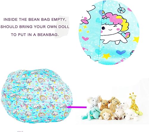 Miniatura 4 de Funda para silla puff  Tela de poliéster, cremallera oculta, lavable, capacidad para 300 litros de espuma, juguetes de peluche, ropa de almohadas