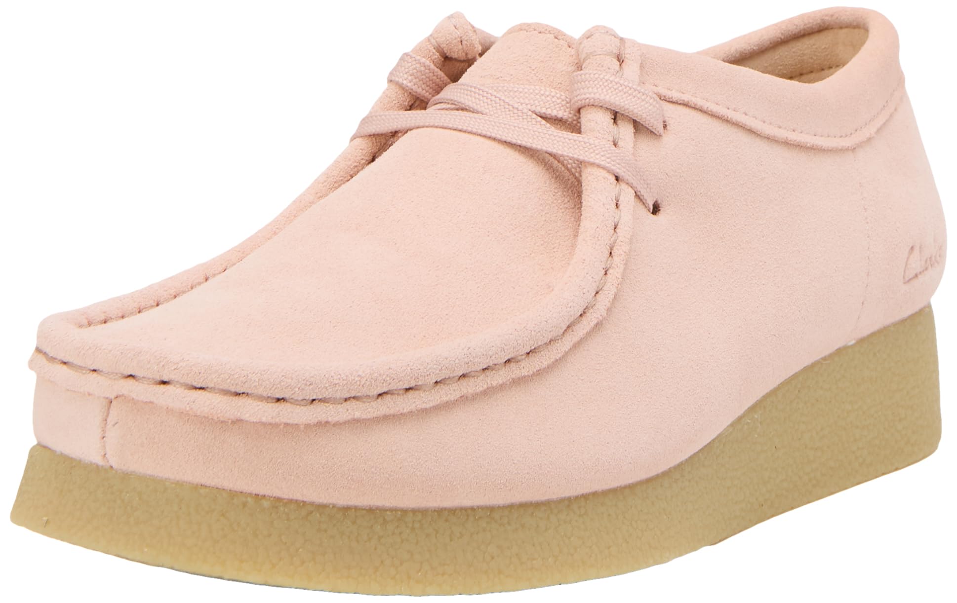 Clarks WallabeeEVOSh Womens Light Pink Suede, 4.5