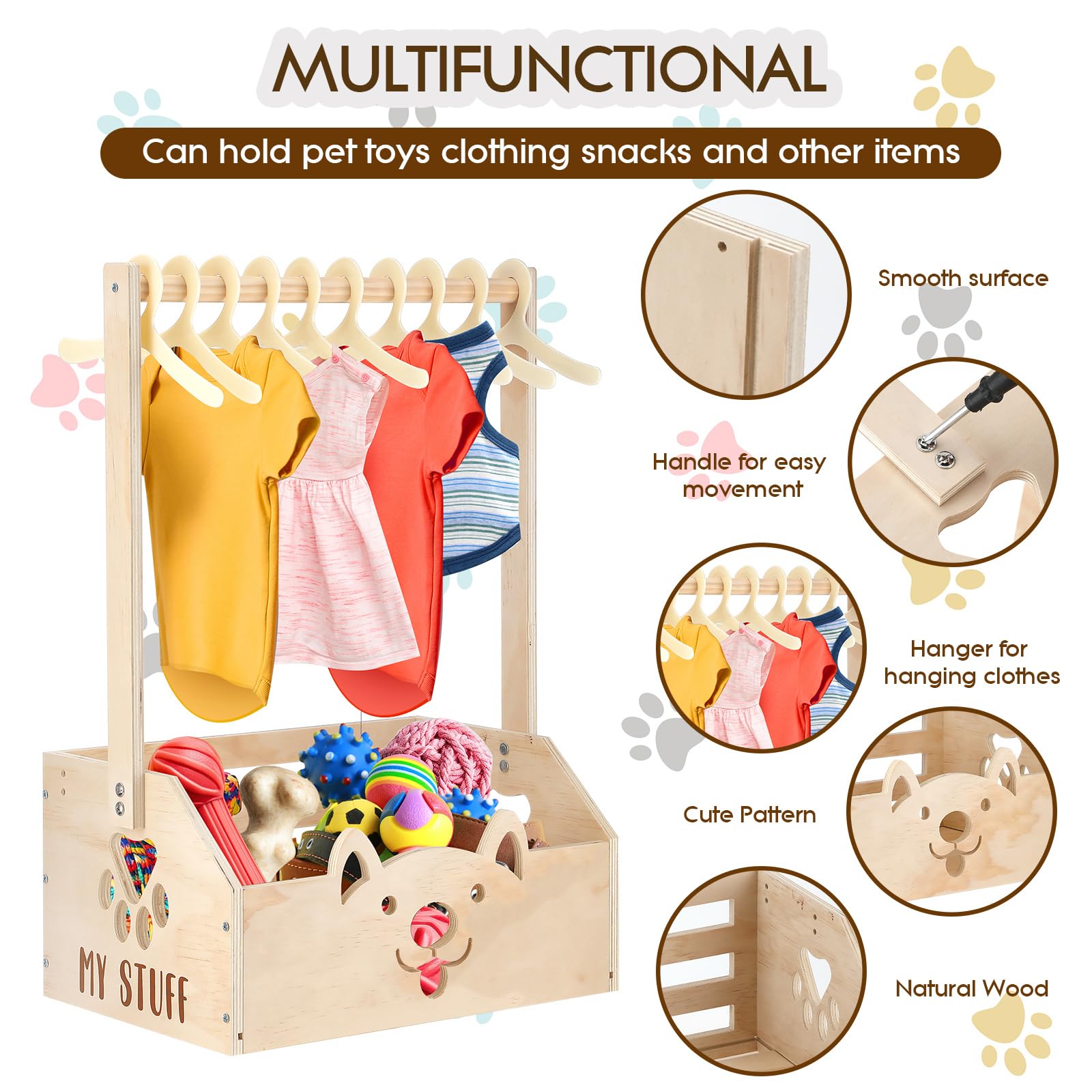 Amazon.com: Chunful Dog Closet Wardrobe, Storage Bin, 5 Hangers