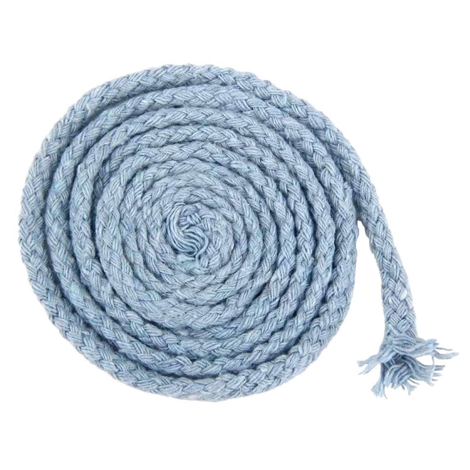 Cotton Macrame Cord 20M 5/7mm Twisted Cotton Cords Braided String Ropes Bag Strap Rope Clothes Home Textile Macrame Thread Cord Sewing Accessories(LightBlue,7mm)