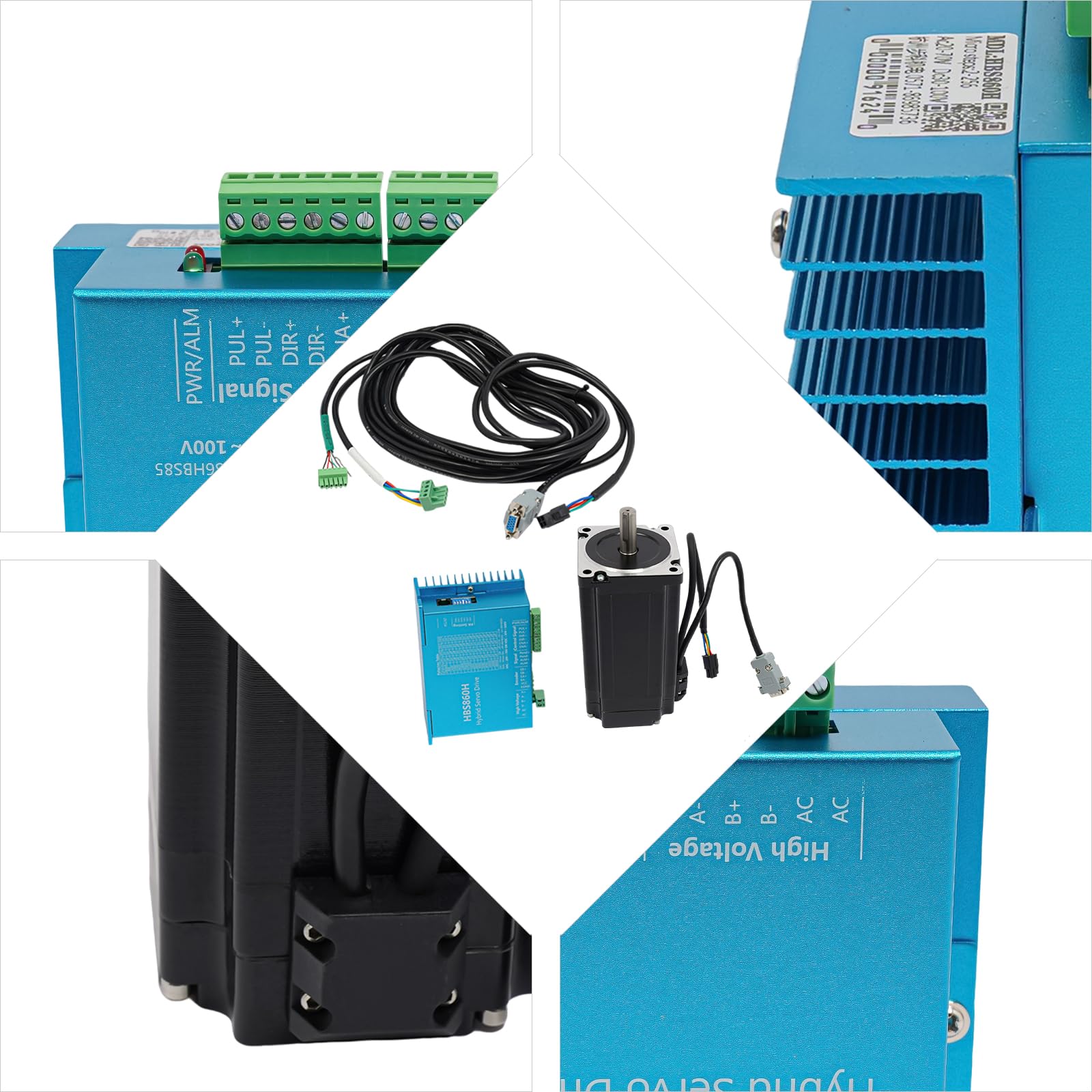 12N. m Schrittmotor und Treiber-Kit mit Geschlossenem Regelkreis, Closed Loop Stepper Motor Schrittmotor Schritttreiber mit DSP-Chip, Schrittmotor Steuerung Treiber mit LED-Anzeigeleuchte