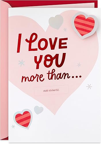 Hallmark Divertida tarjeta de aniversario, tarjeta de amor, tarjeta de cumpleaños romántica (I Love You More Than Fill in the Blank Stickers) Hallmark Divertida tarjeta de aniversario, tarjeta de amor, tarjeta de cumpleaños romántica (I Love You More Than Fill in the Blank Stickers)