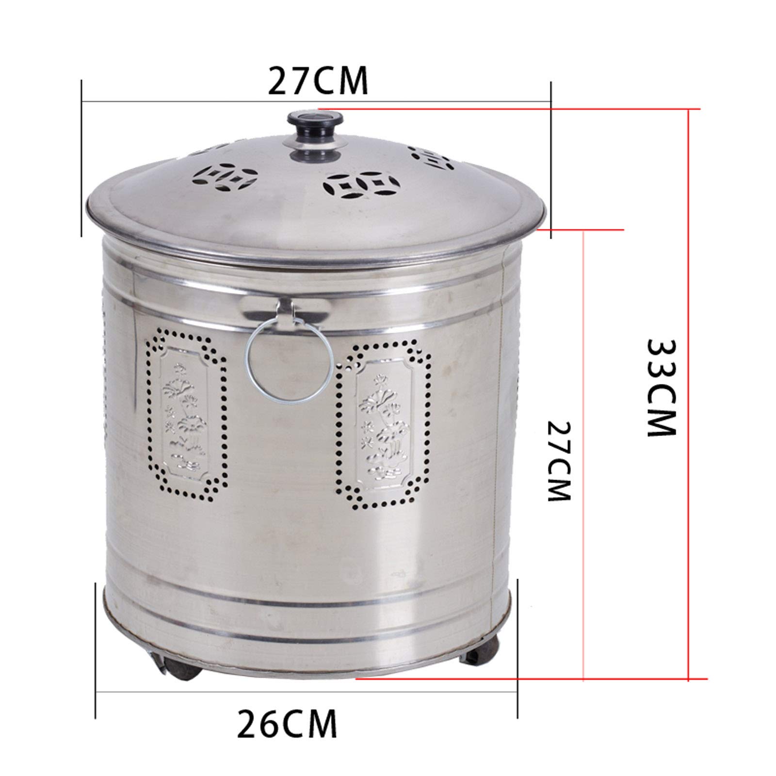QILIN Stainless Steel Burn Barrel, Garden Incinerator, Galvanized Metal