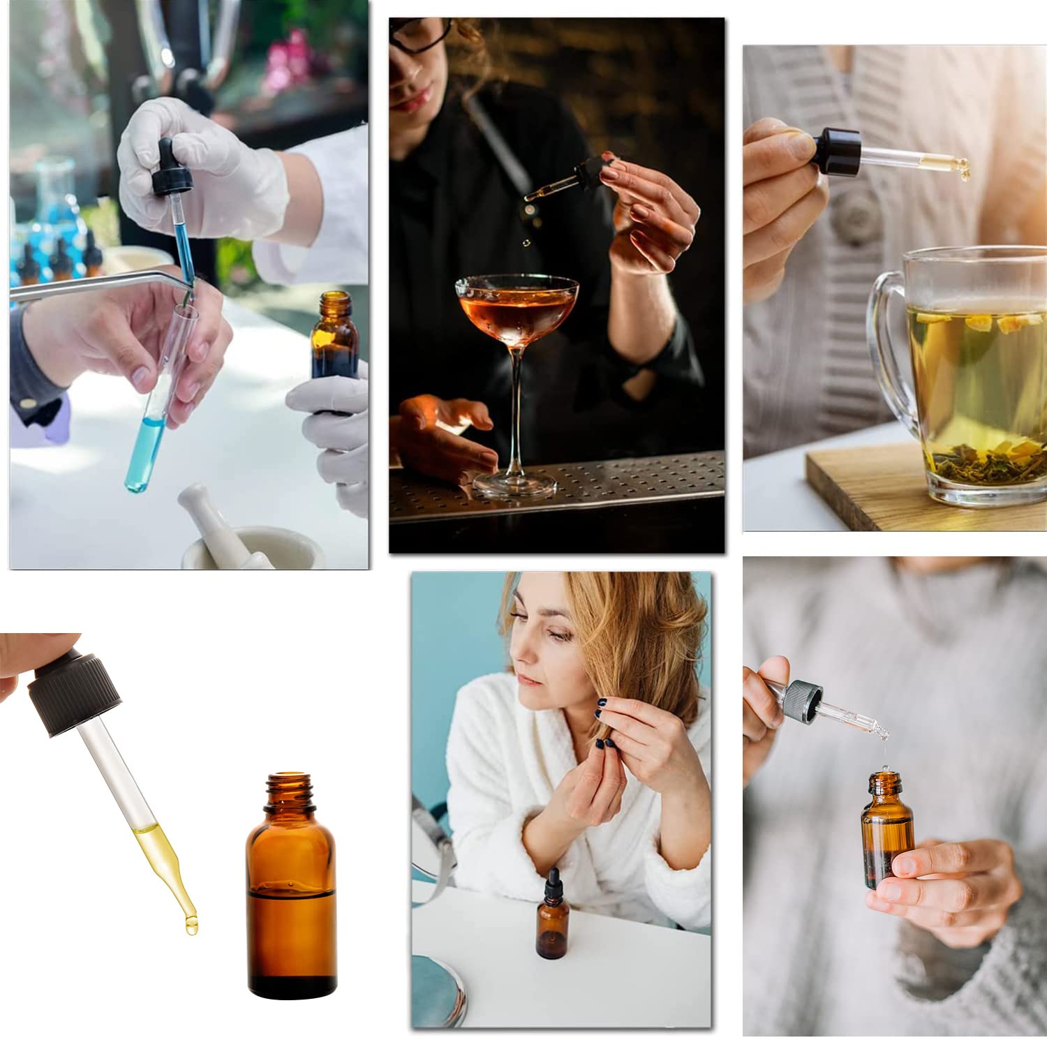 Botellas Ambar Vidrio 30 ml Cuentagotas, Frascos Cristal 24 unidades Gotero 30ml