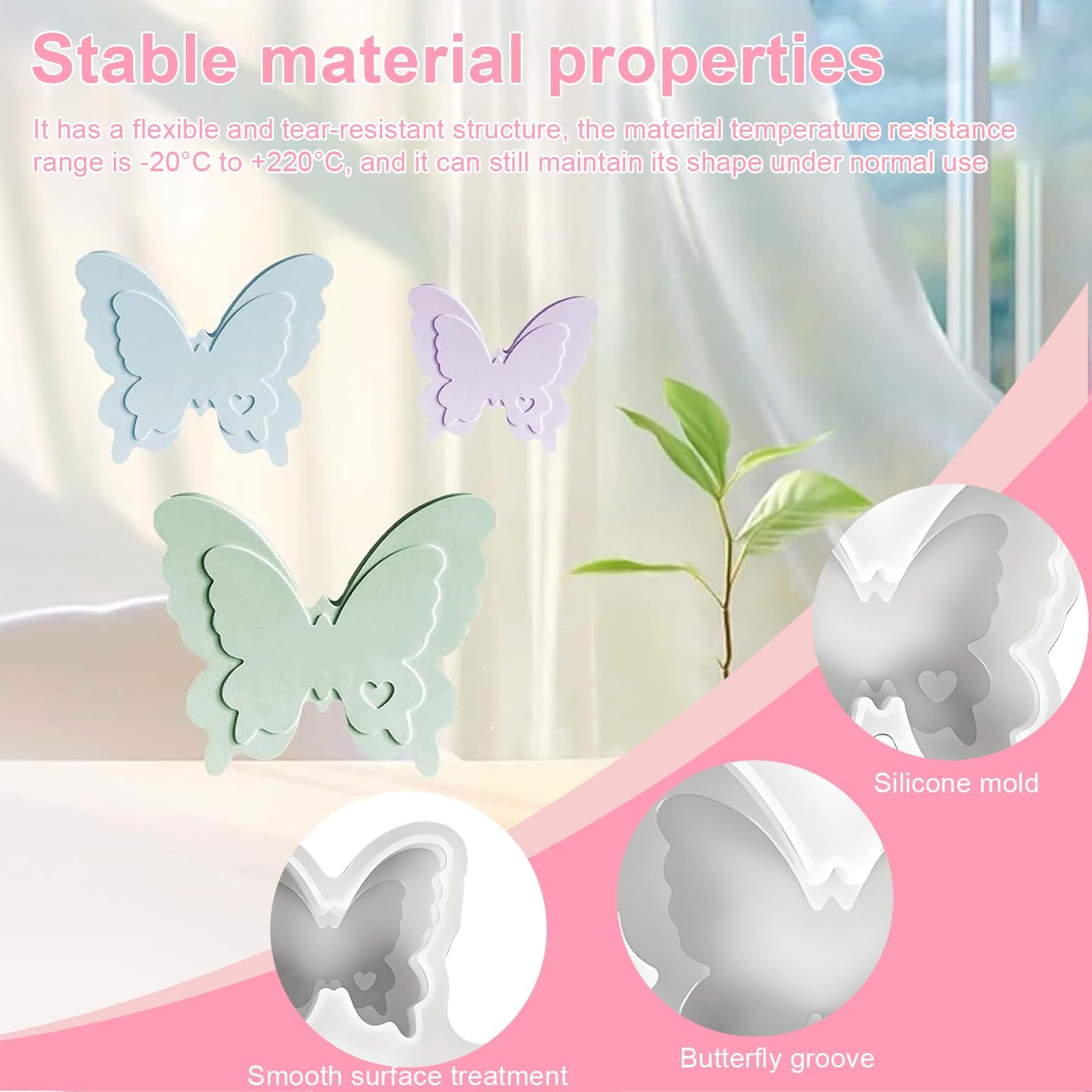 3D Silikonform Schmetterling & Frühling – BPA-frei, Für Harz, Kerzen, Seife & Backdekoration