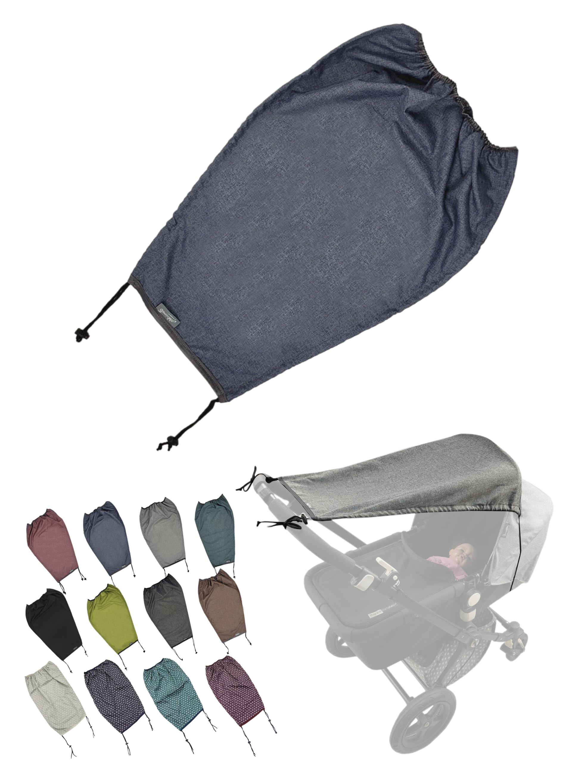WD&CD Parasole per Passeggino, Telo Parasole per Carrozzina e Passeggino, Universale Regolabile UV 50+ Protezione Solare Parasole Passeggino con