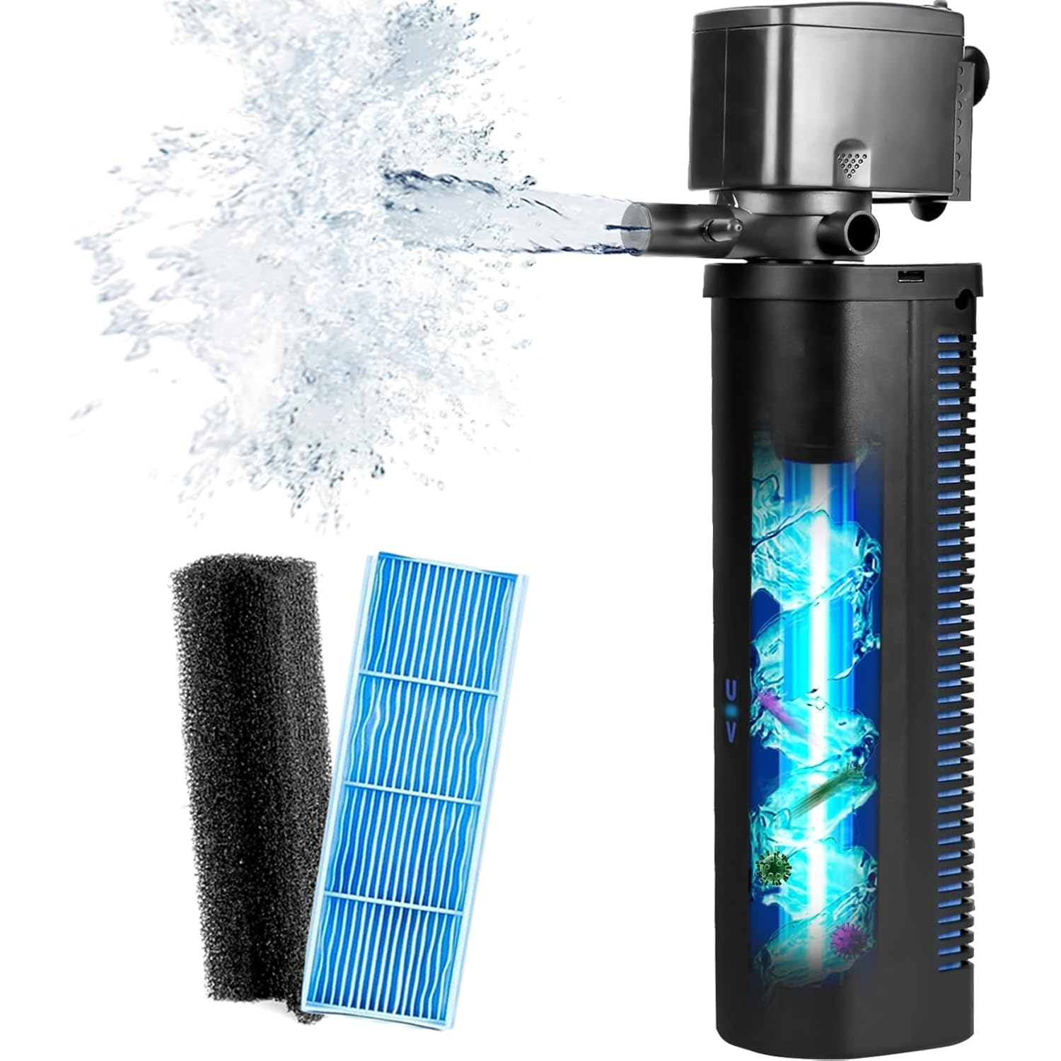 TARARIUM U-V Aquarium Filter for Fish Turtle Tank,Extra Small fit 10-20Gal — Amazon image 11