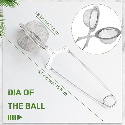 Miniatura 2 de Yinder 36 unidades de infusor de té a presión de té bola de malla de acero inoxidable con asa coladores de té para té suelto, soporte de filtro de