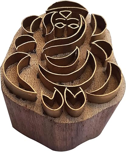 Miniatura 7 de Royal Kraft Sellos de madera de latón para impresión de bloques en arcilla, cerámica, tela BItag004