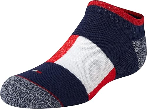 Miniatura 6 de Tommy Hilfiger Calcetines deportivos para niños, paquete de 6 calcetines de tobillo transpirables que no se ven de corte bajo para niños y niñas