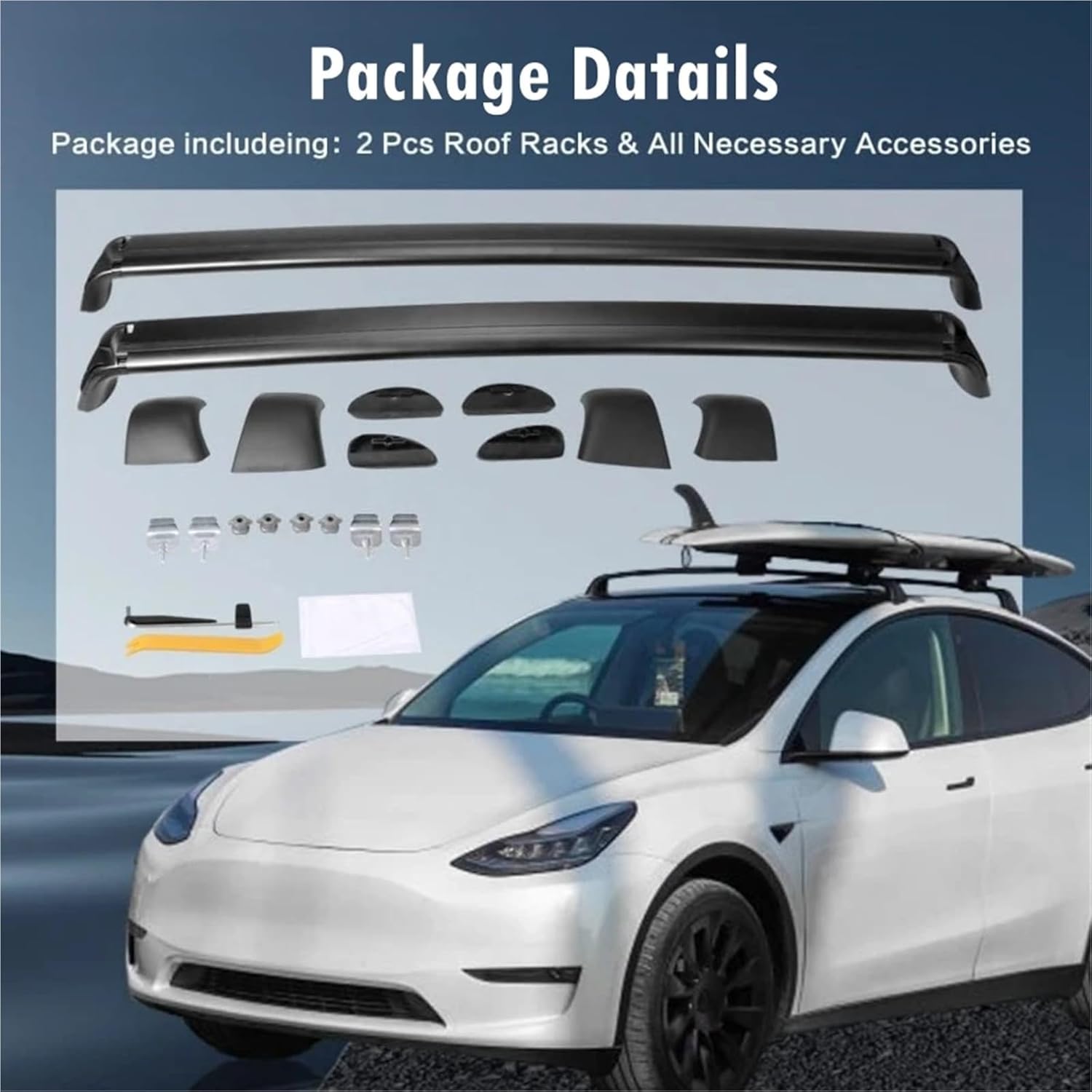 Lockable Cross Bars for Select Vehicle Models, Aluminum Roof Rack Kayak and Bike Luggage Carrier