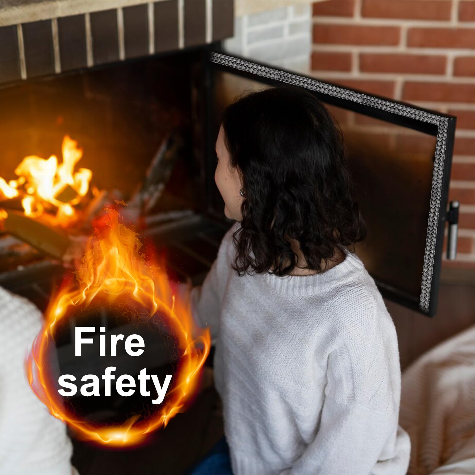 Guarnizione per Porta Stufa 6 mm x 3 meter, Guarnizione Camino Guarnizione Stufa a Legna Fibra di Vetro Corda Ignifuga per Stufa Camini Forno, Caldaia Resistente Fino a 450-550℃