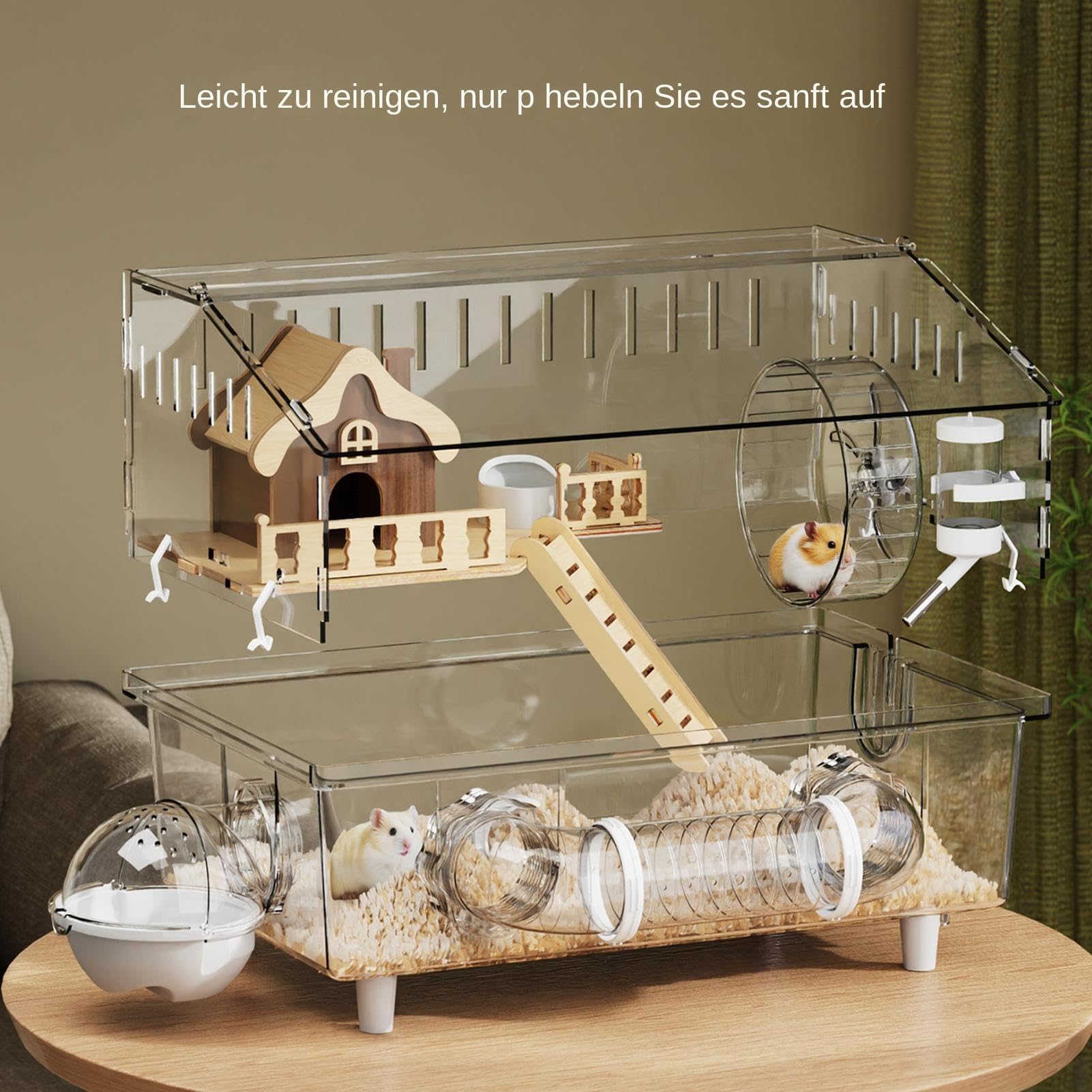 Jaula para Hámster Sirio Enclosure Transparente de Acrílico de 2 Capas | Recinto para Hámster para en Casa, Interior, Exterior, Observación en Tienda de Mascotas o Jardín