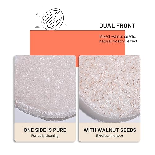 Miniatura 2 de BS-MALL Esponjas faciales de cáscara de nuez, esponjas para limpiar la cara, elimina la suciedad profunda y la almohadilla removedor de maquillaje
