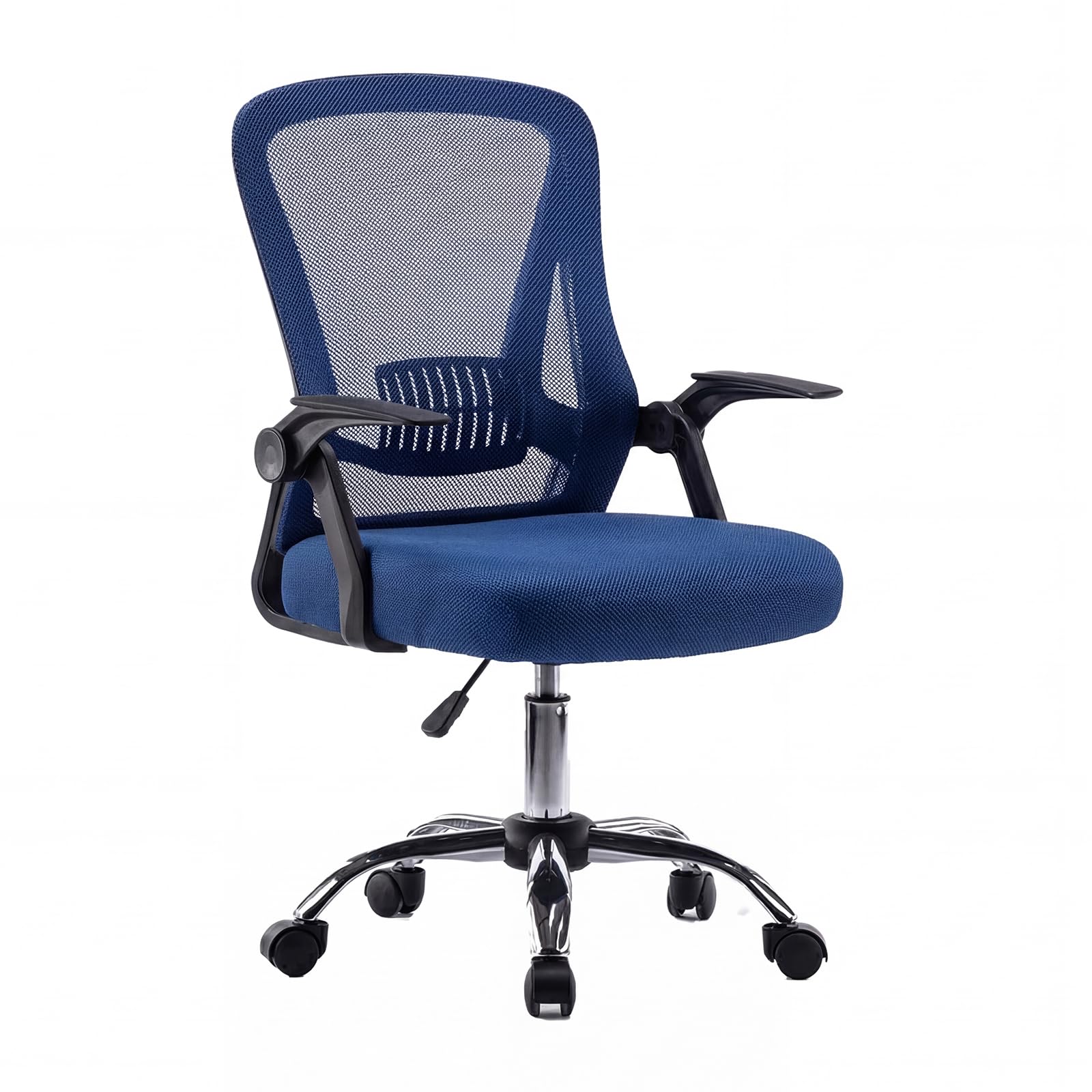 Panana Office Chair Flip-up Armrest Managerial Desk Chair Mesh Back Gas Lift Swivel Chair (Blue) — image 1