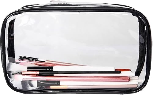 Miniatura 8 de Bolsa de cosméticos de viaje de vinilo transparente portátil con cremallera, kits de maquillaje de PVC transparente, bolsa de utilidad, bolsa de