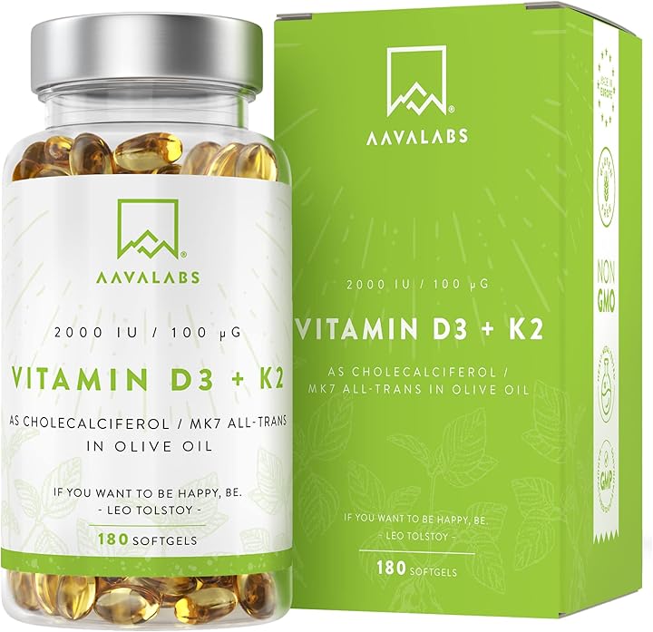 Aavalabs Vitamina d3 k2 alto assorbimento con olio extravergine di oliva 180 capsule 2796467031