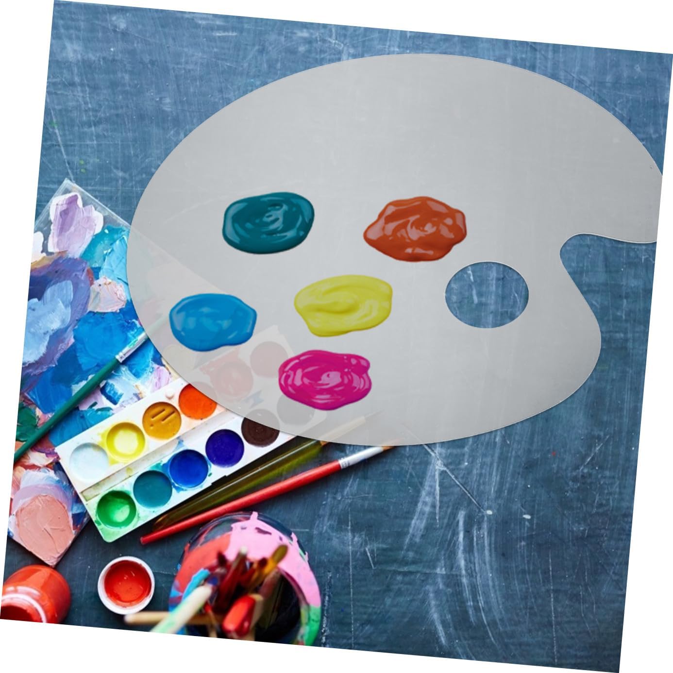 1pc Acrylic Color Mixing Tray Handheld Pigment Palette for Watercolor Oil Painting and Crafts Easy to Clean and Firm Design for School Art Projects and Makeup Parties