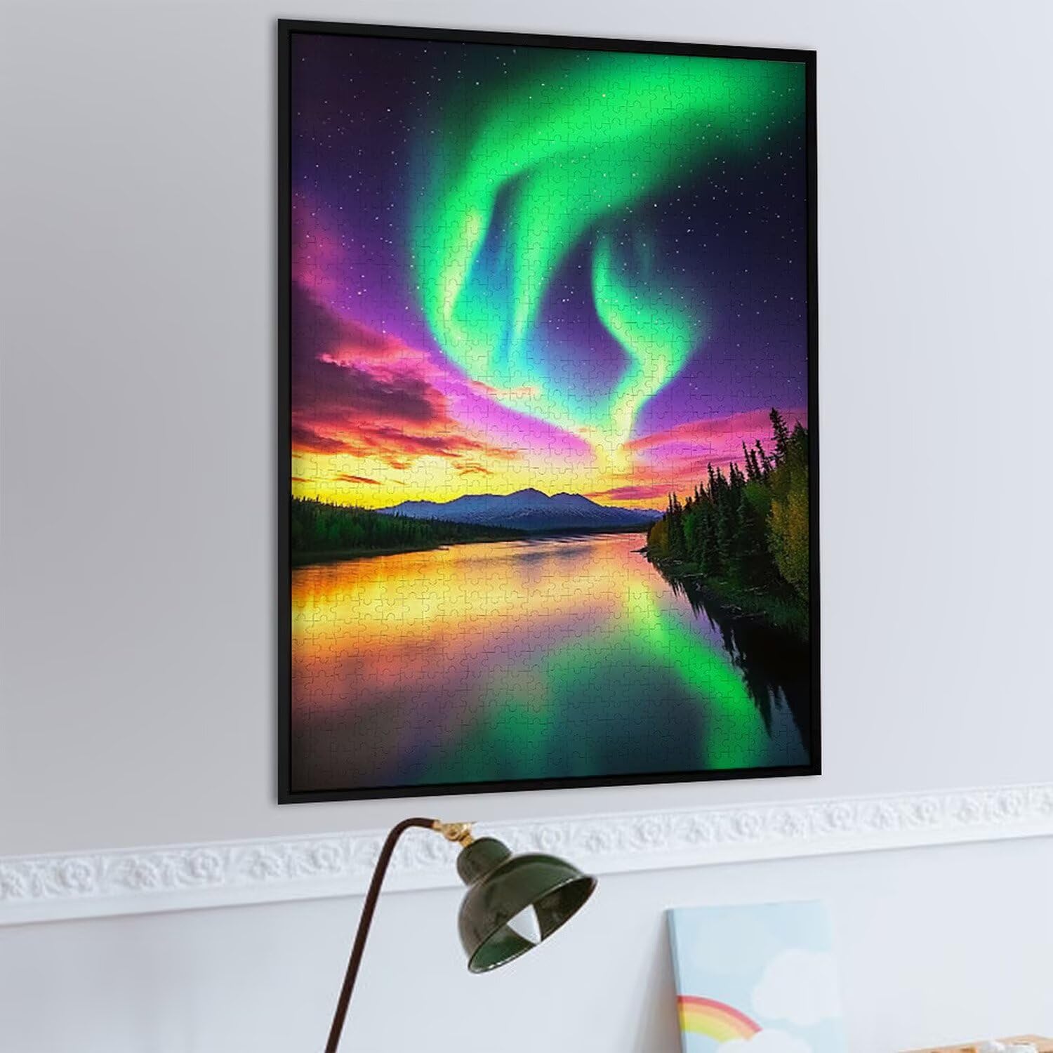 Puzzle dla dorosłych, 1000 sztuk, jezioro Aurora, 1000 elementów, puzzle dla dorosłych, gra edukacyjna, 76 x 50 cm, odpowiednie do dekompresji i dekoracji ścian pokoju, prezenty j-468