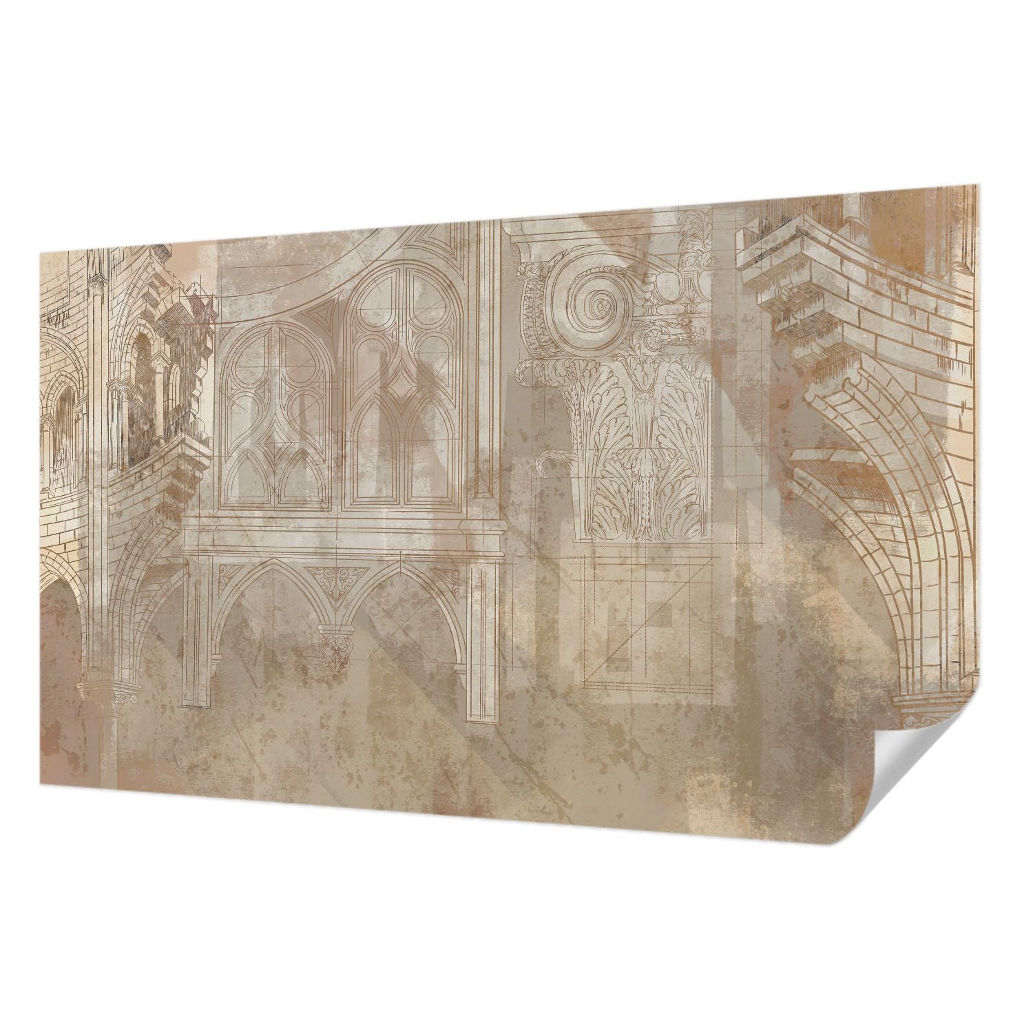 Papier peint adhésif résistant aux taches Tulup 416x254 cm décoration facile sans colle