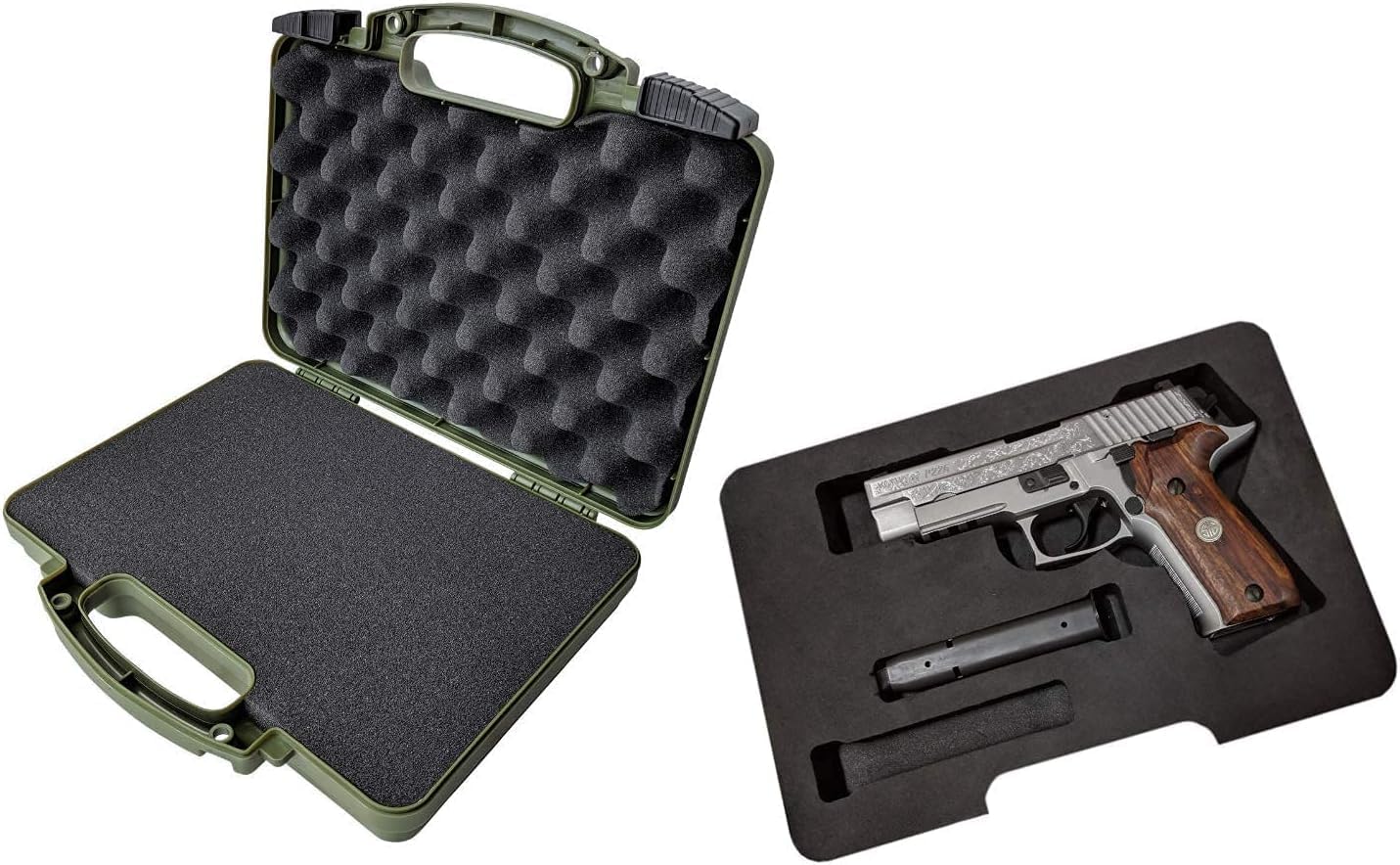 Cedar Mill Fine Firearms TSA Approved Gun Case - Gun Carry-on Bag for Handgun & 9mm Pistol, Revolver Replacement Foam for the Pistol Case Bundle.