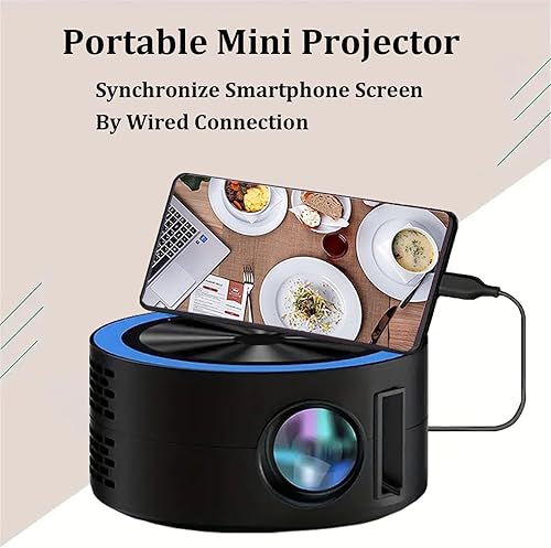 Miniatura 4 de Proyector pequeño portátil HD 1080p para el hogar, película al aire libre, mini proyector de video LED de película casera con interfaz USB y control
