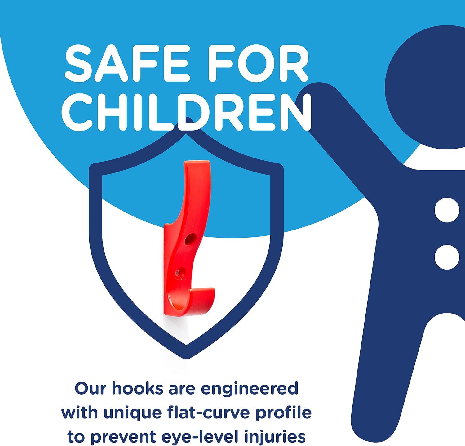 Heavy Duty Hooks for Hanging Coats, Jackets, Backpacks, Baseball Hats - Wall Mounted Rainbow Color Hangers for Kids, Perfect Hook for Classrooms, Bathroom Robes and Towels | Mini Hook 7-Pack - Image 5