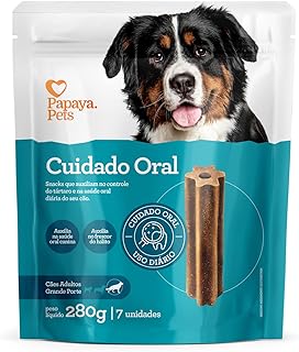 SNACK DA PAPAYA PETS PAPAYA PETS CUIDADO ORAL PARA CÃES 280G PORTE G SABOR FRANGO