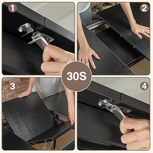 Miniatura 5 de Qsun Juego de mesa de comedor de 7 piezas para 4-6, 63 pulgadas, juego de mesa de cocina extensible grande con 6 sillas, juego de mesa de comedor