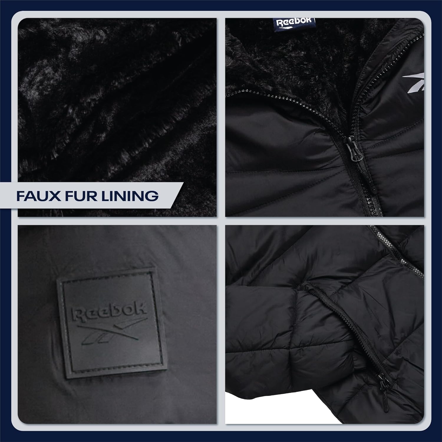 Reebok Womens Puffer Jacket - Heavyweight Quilted Parka Winter Coat - Fully Faux Fur Lined Ski Jacket for Women - Image 5