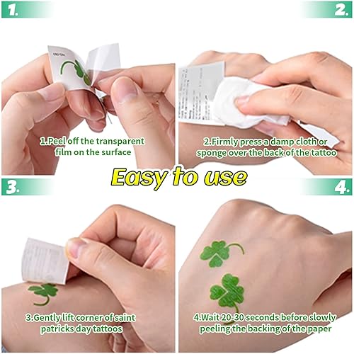 Miniatura 5 de 16 hojas grandes de calcomanías temporales del día de San Patricio más de 300 calcomanías del día de San Patricio decoraciones del día de San